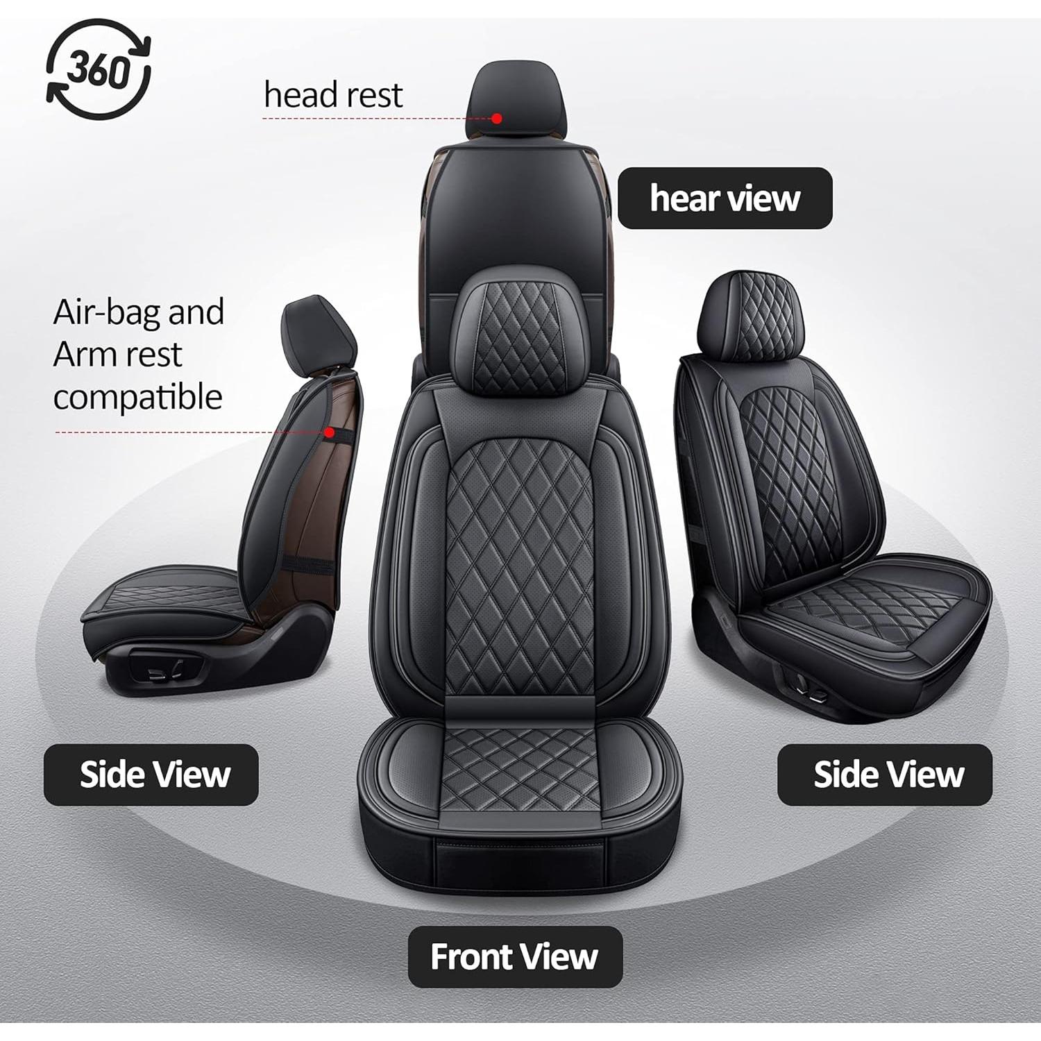 Funda de Asientos MIROZO Juego Completo 5 Piezas Negra Universal