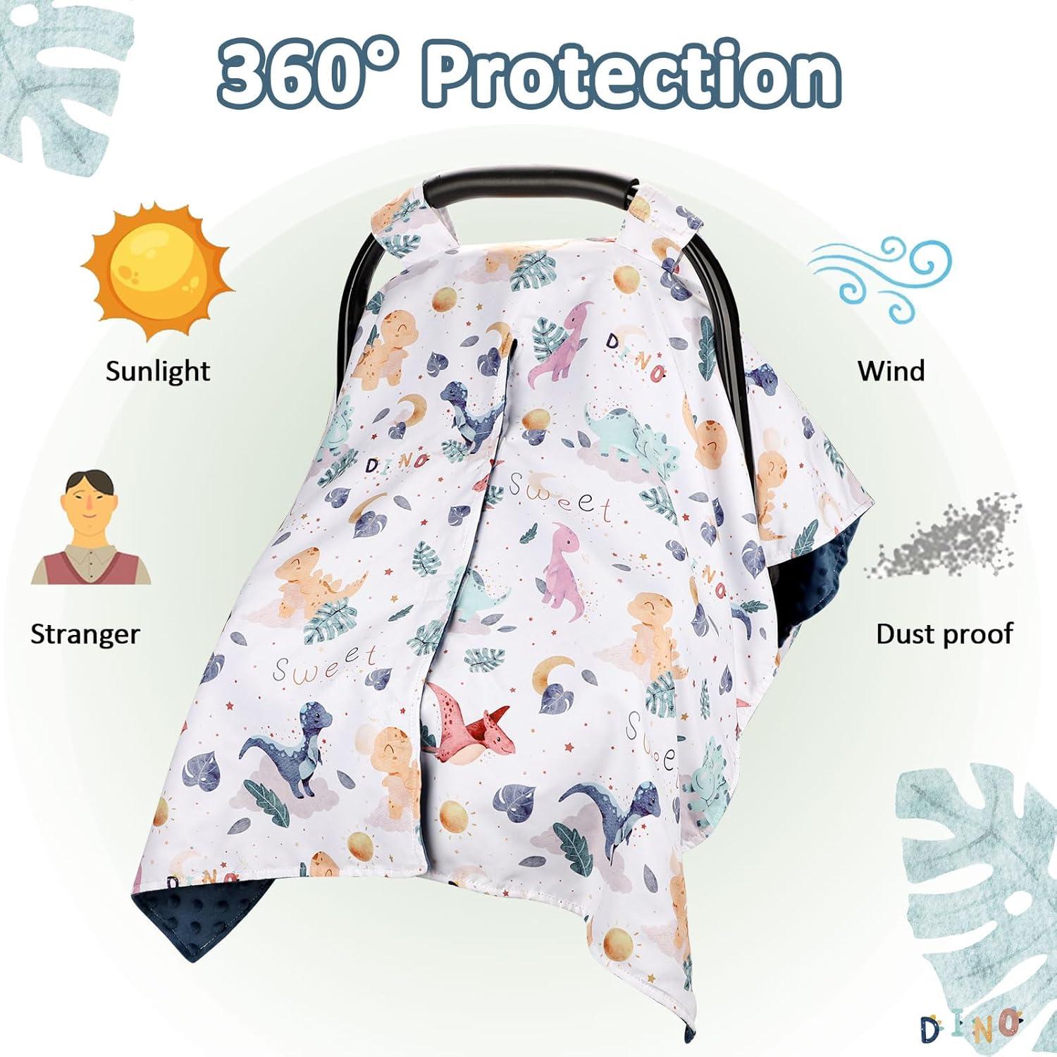 Funda de Asiento de Coche DILIMI para Bebé Dinosaurio Acuarela