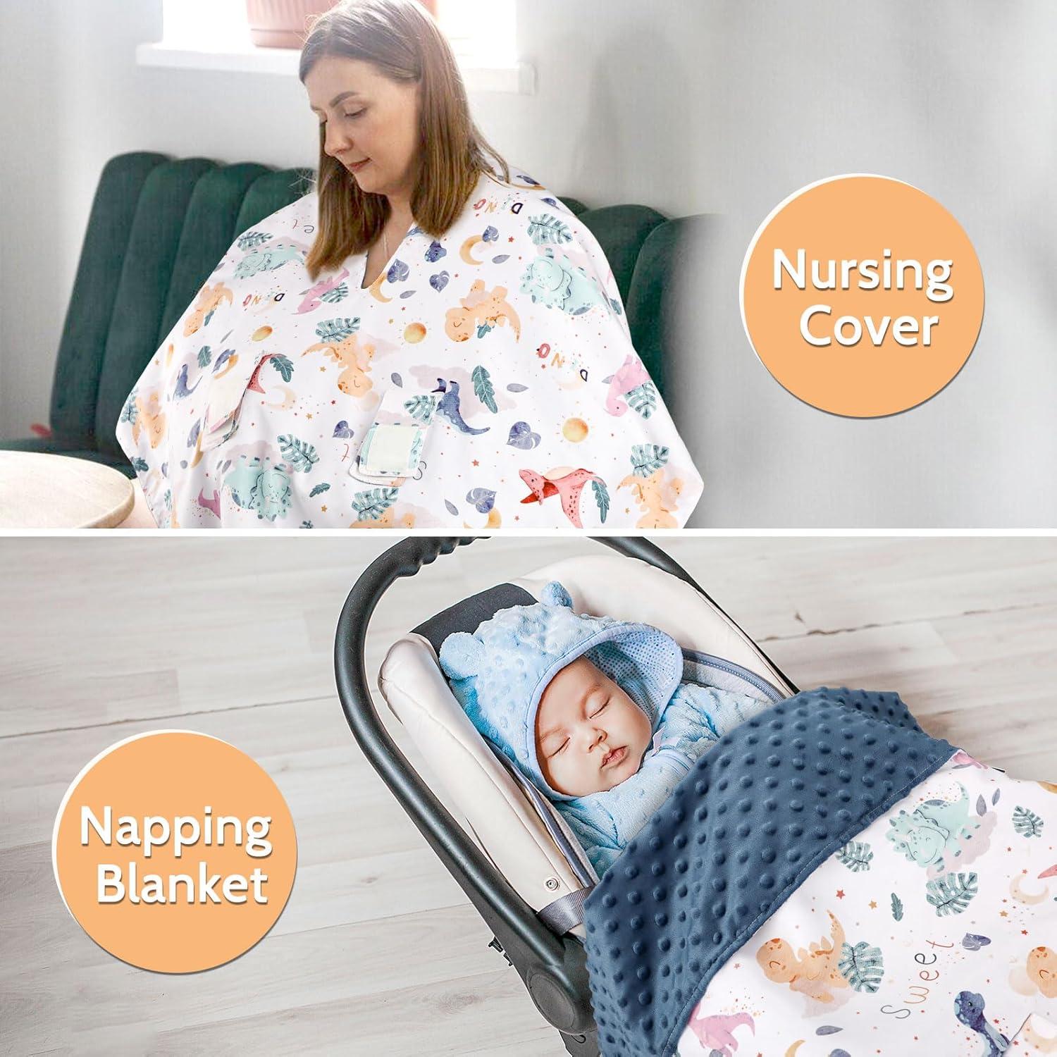 Funda de Asiento de Coche DILIMI para Bebé Dinosaurio Acuarela