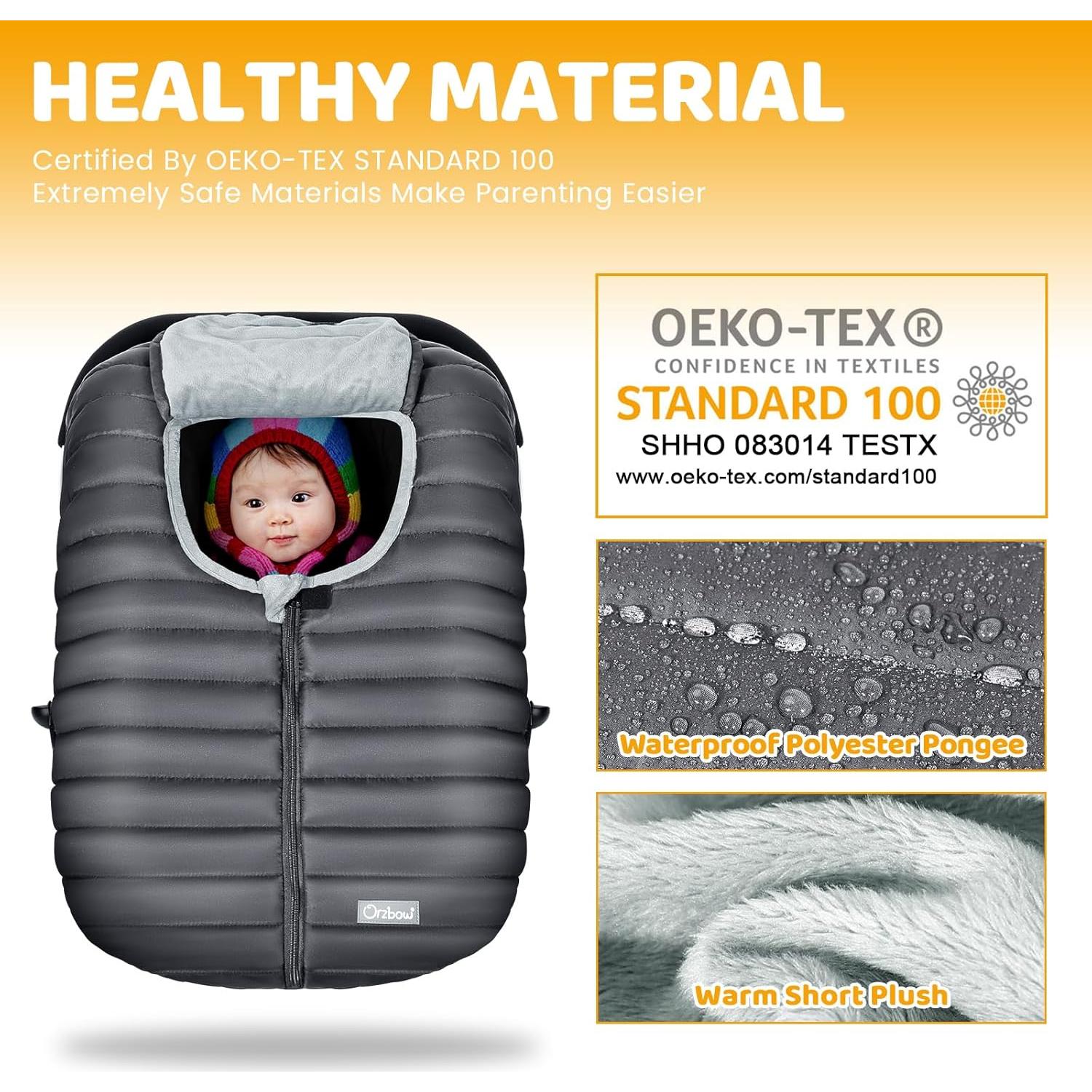 Funda de Asiento de Auto para Bebés Orzbow Gris Oscuro Universal