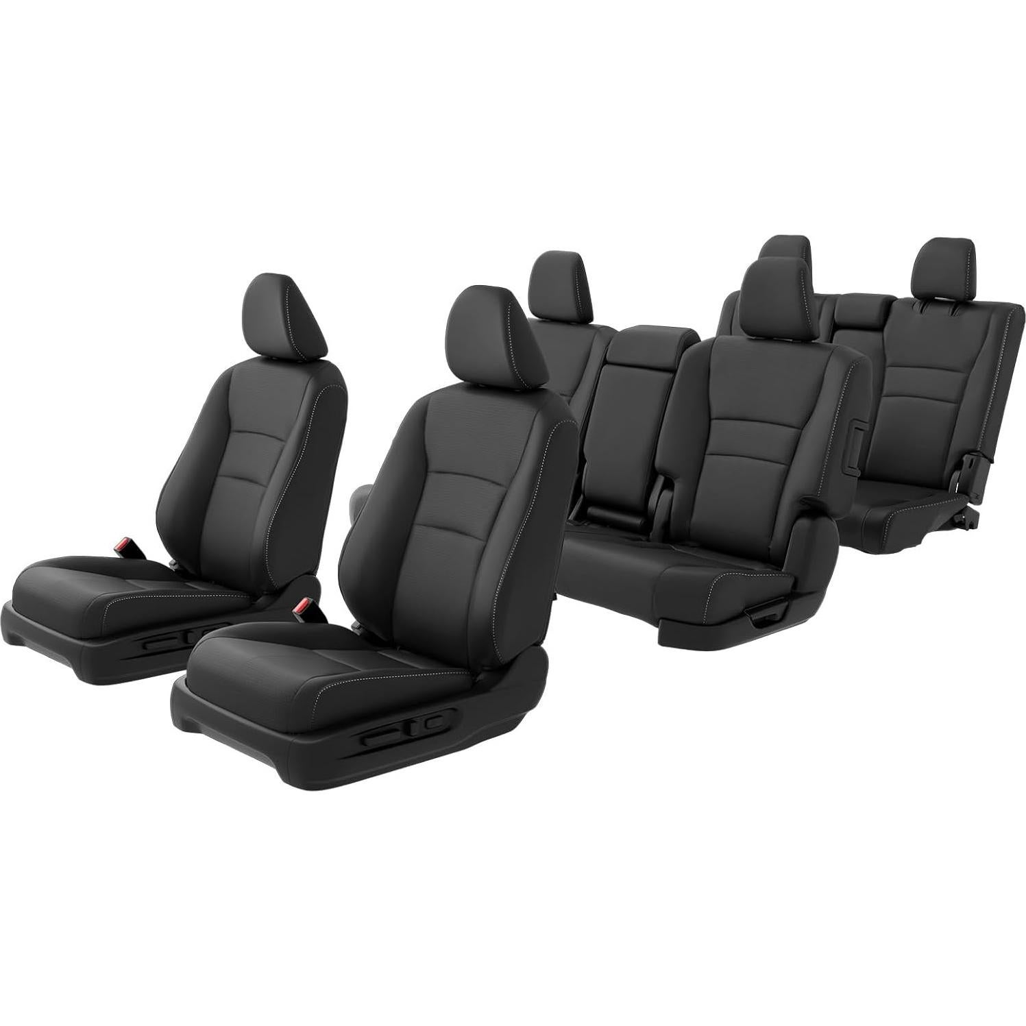 Funda de Asiento para Honda Pilot 2016-2022 - FEINEPRO, 8 Asientos, Cuero Sintético Negro
