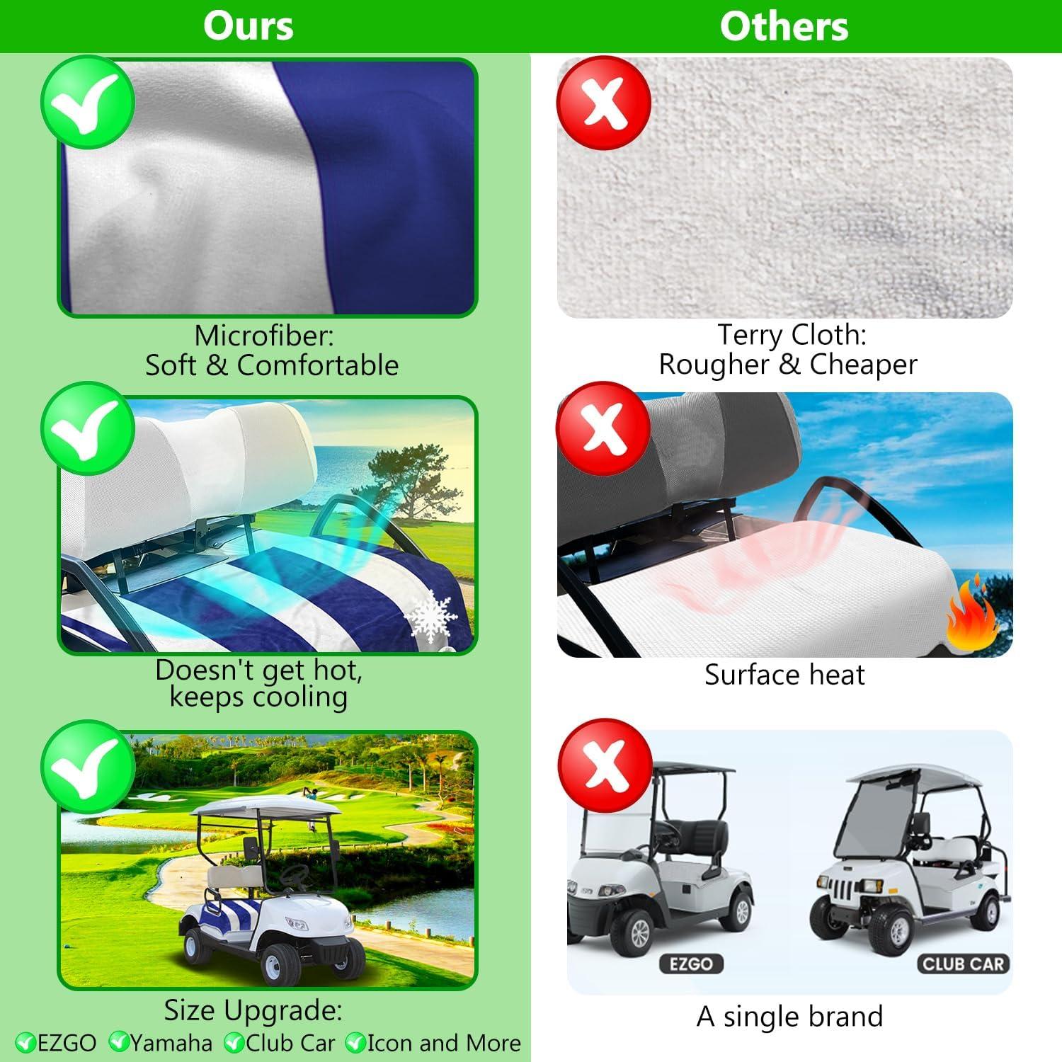 Fundas de Asiento para Carro de Golf YOKYHOM 130x79 cm Microfibra