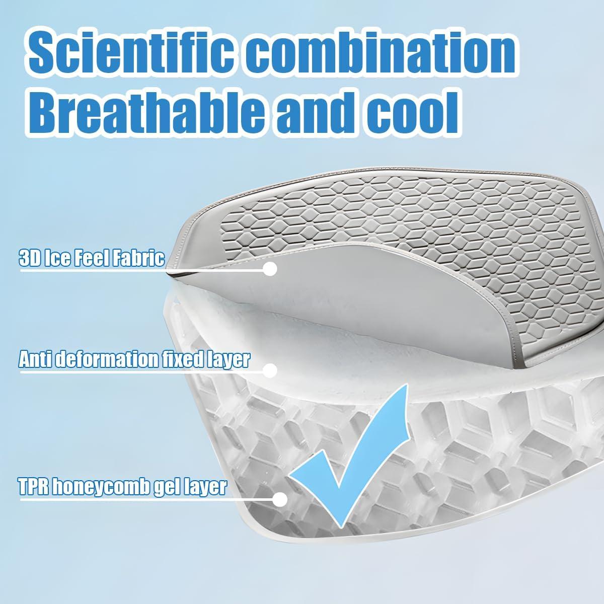 Cojín de Asiento de Gel Zpana para Automóvil Negro 48x46cm