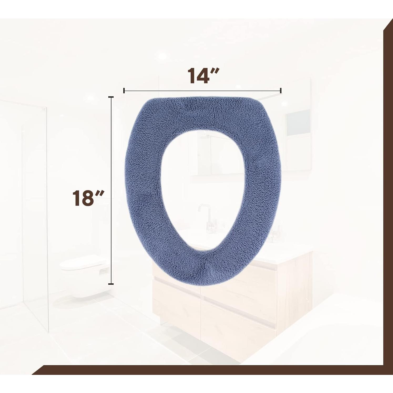 Cubierta de Asiento de Inodoro Warm-n-Comfy Gris Helado 35.56x45.72 cm