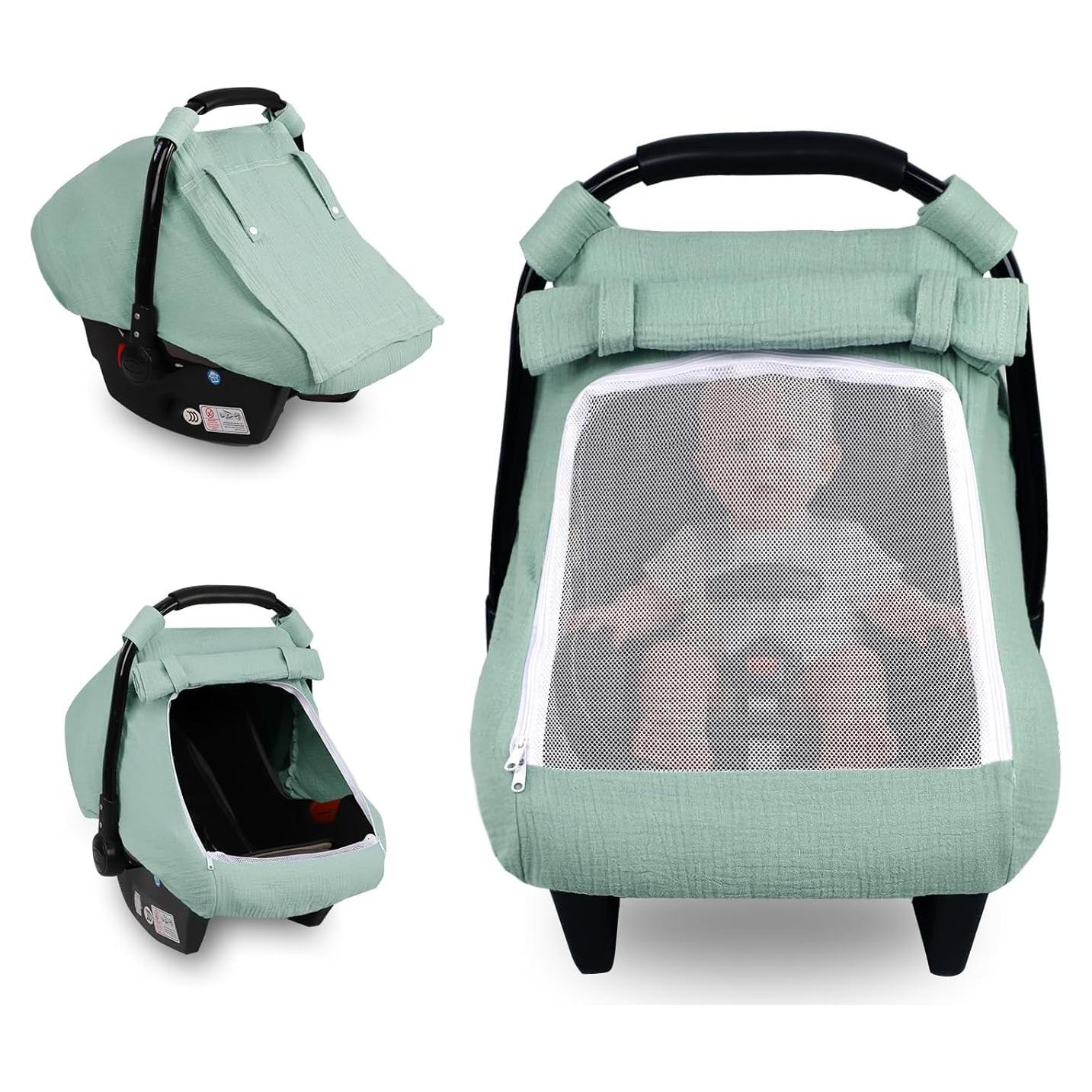 Funda de Asiento de Coche para Bebé HNHUAMING Verde Algodón