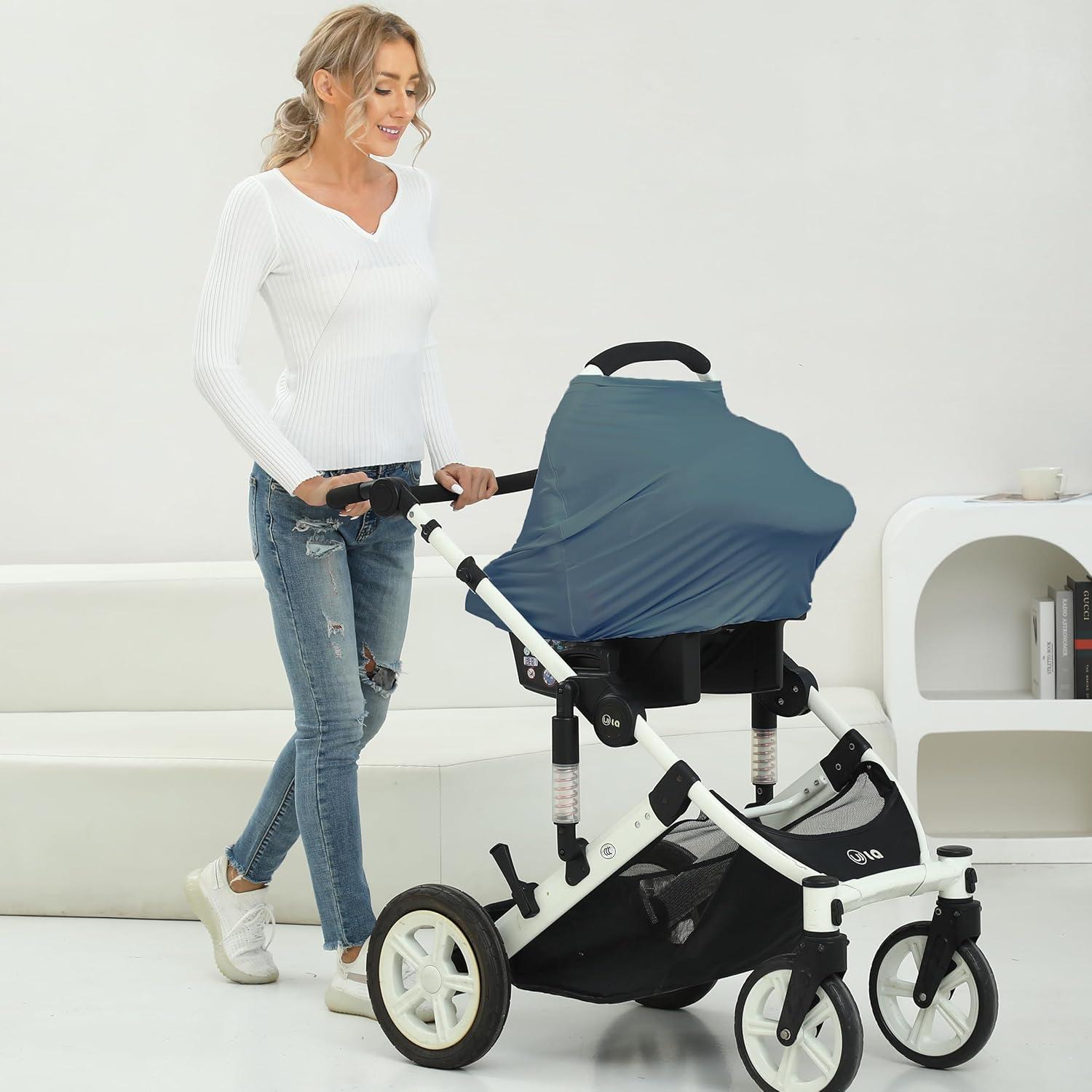 Funda de Asiento de Coche Meetjoy para Bebés - Rayón Suave Azul