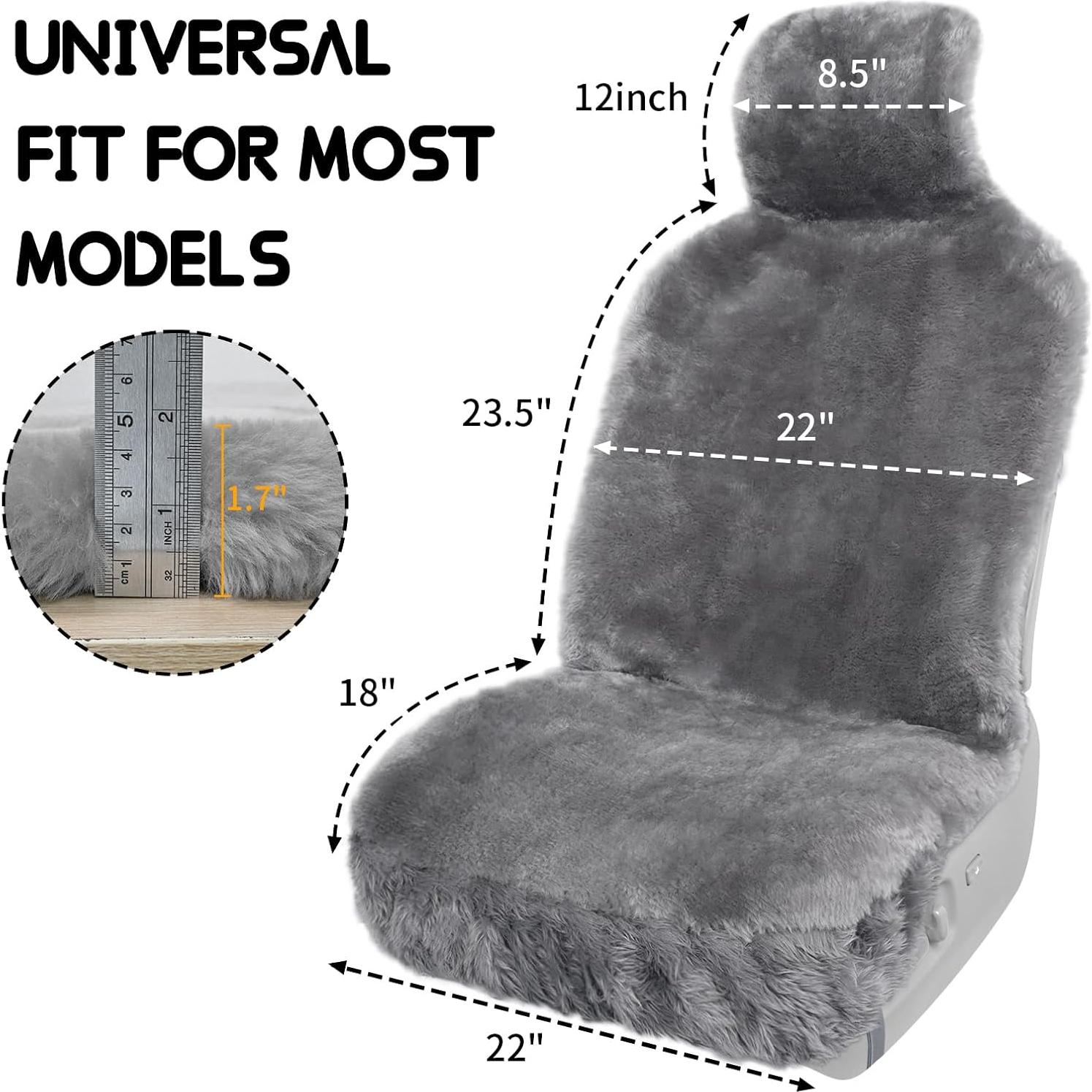 Cubierta de Asiento de Piel de Oveja Aegis Universal Acero
