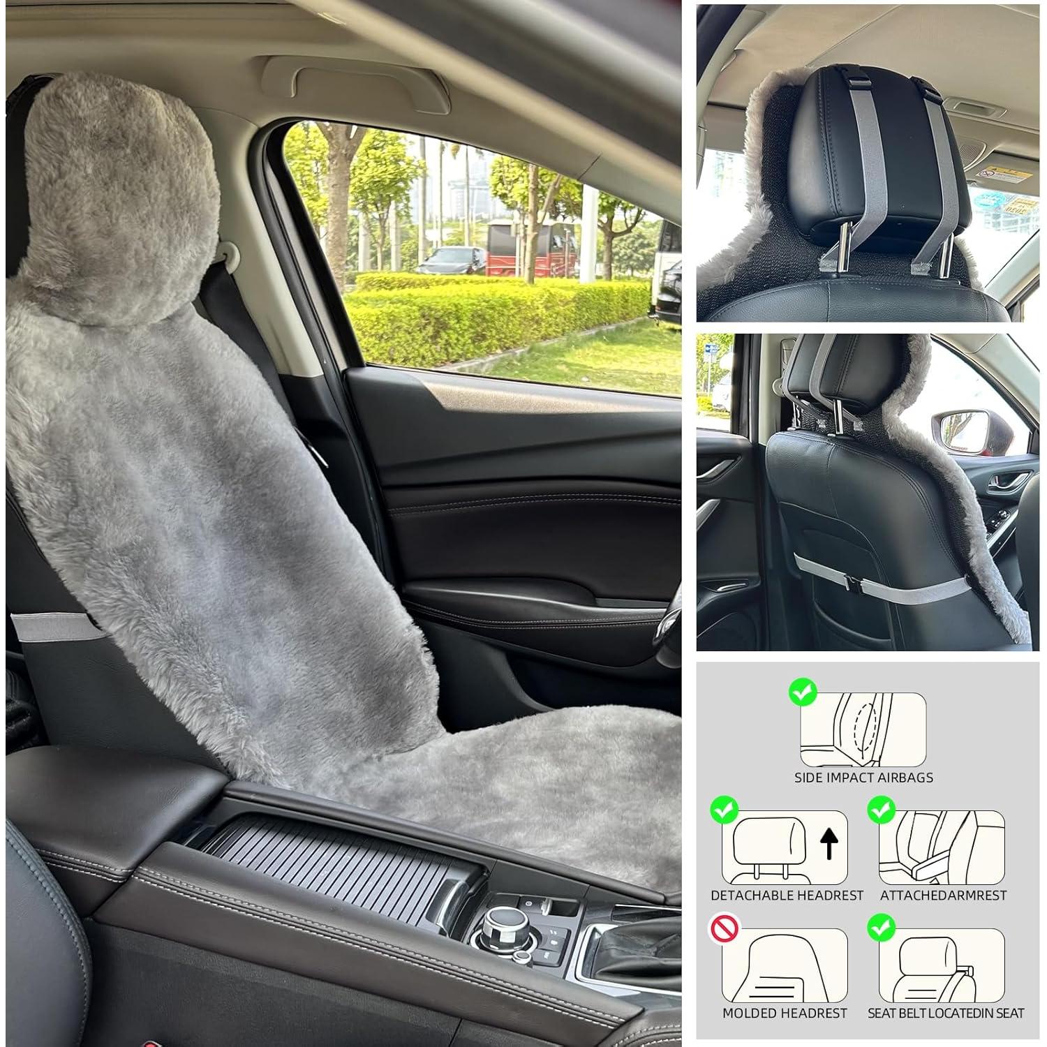 Cubierta de Asiento de Piel de Oveja Aegis Universal Acero