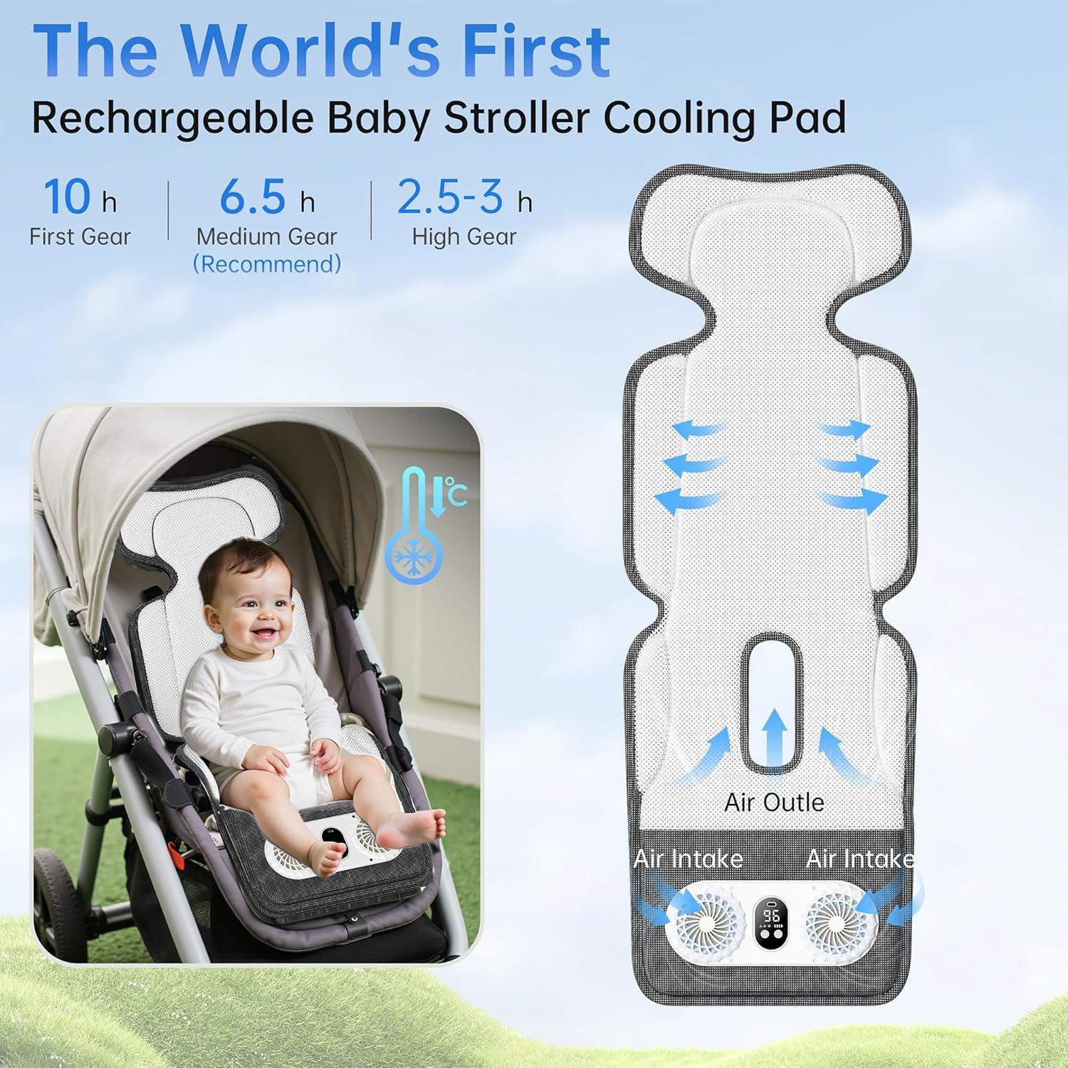 Almohadilla de Enfriamiento para Cochecito de Bebé Amacool 93x34cm