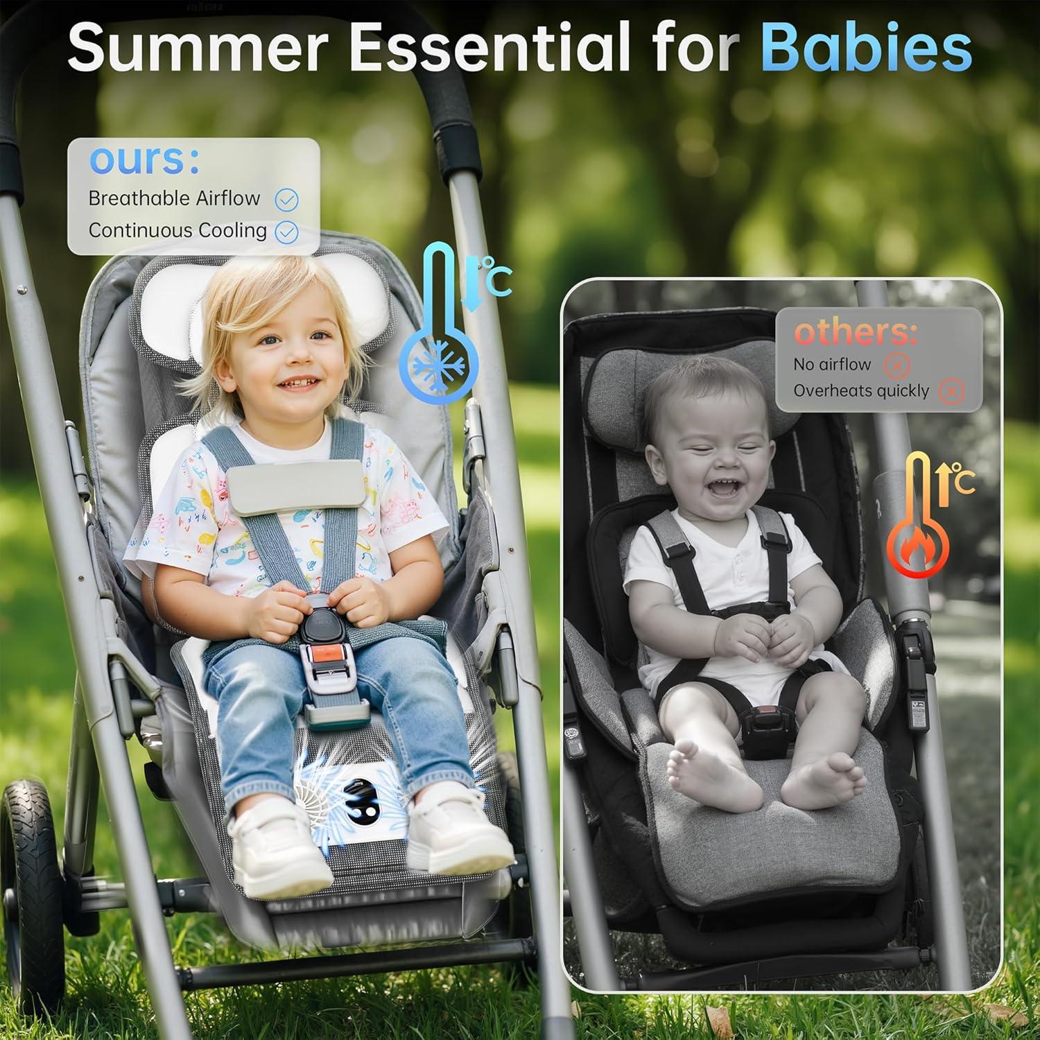 Almohadilla de Enfriamiento para Cochecito de Bebé Amacool 93x34cm