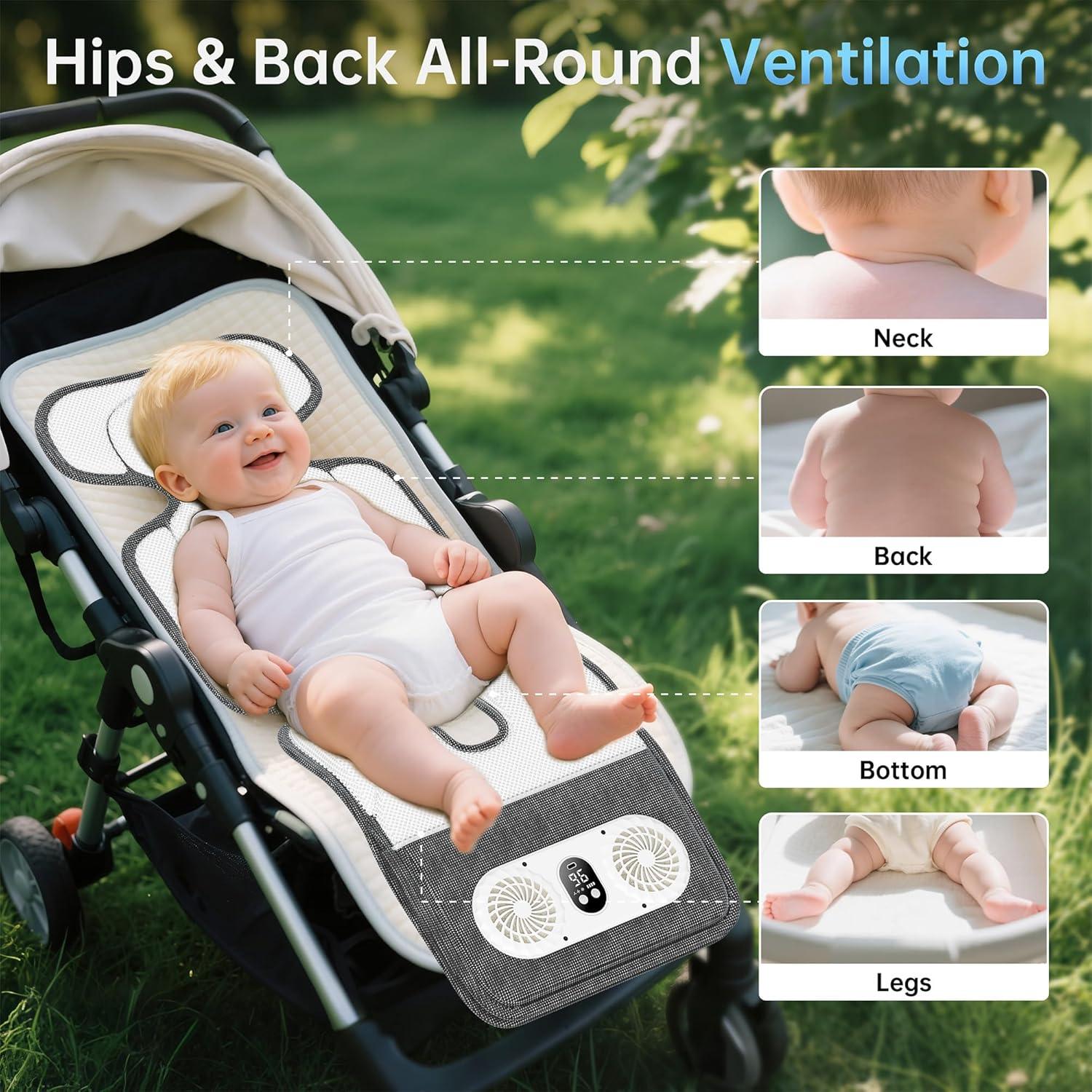 Almohadilla de Enfriamiento para Cochecito de Bebé Amacool 93x34cm