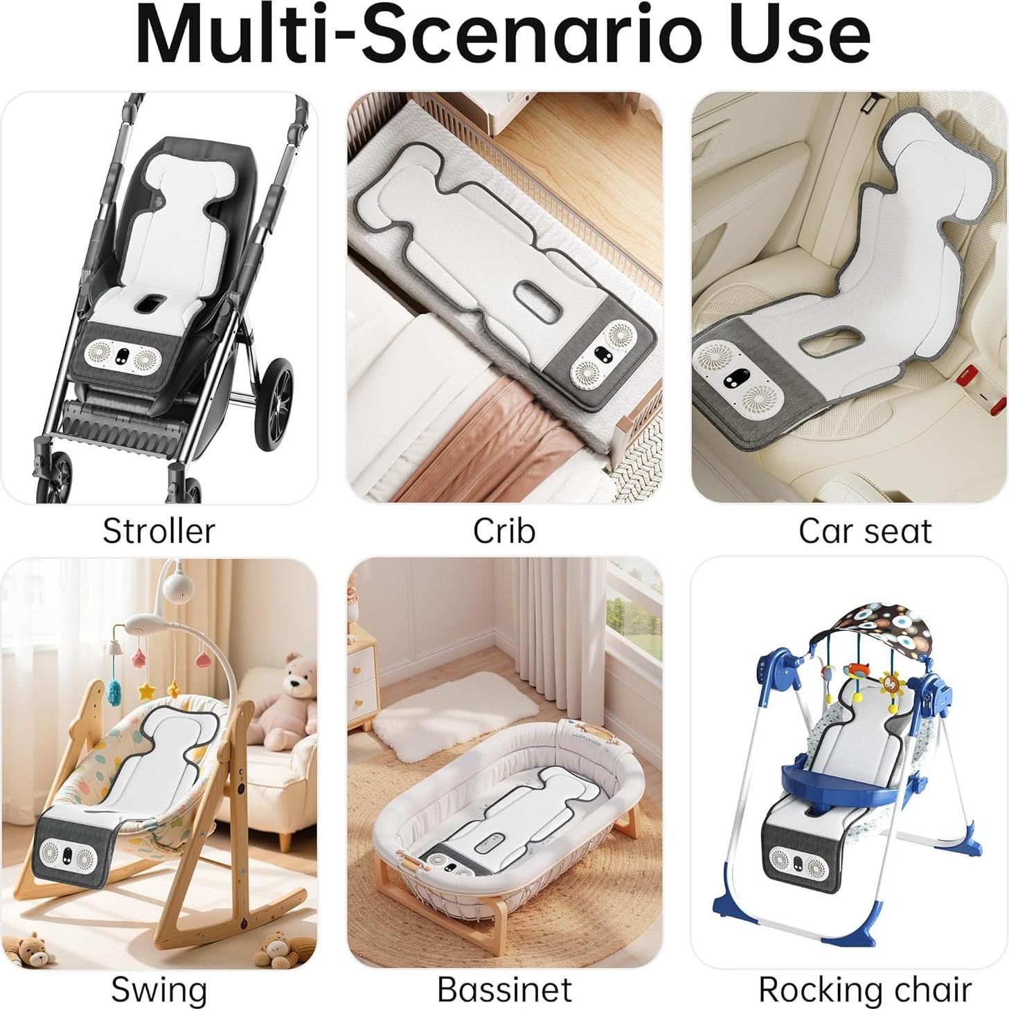 Almohadilla de Enfriamiento para Cochecito de Bebé Amacool 93x34cm