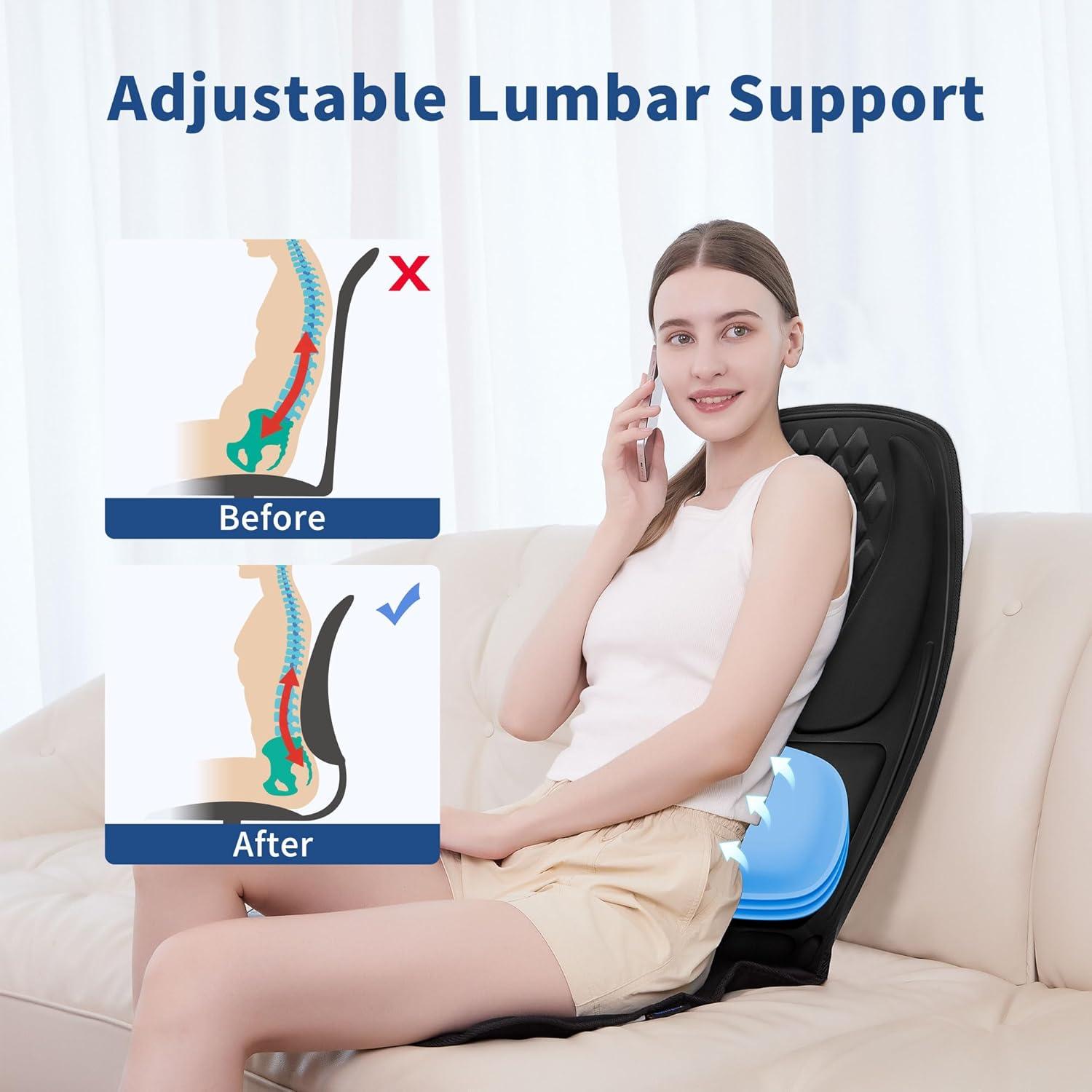 Masajeador de Espalda Comrelax CO-6008 con Calor y Vibración