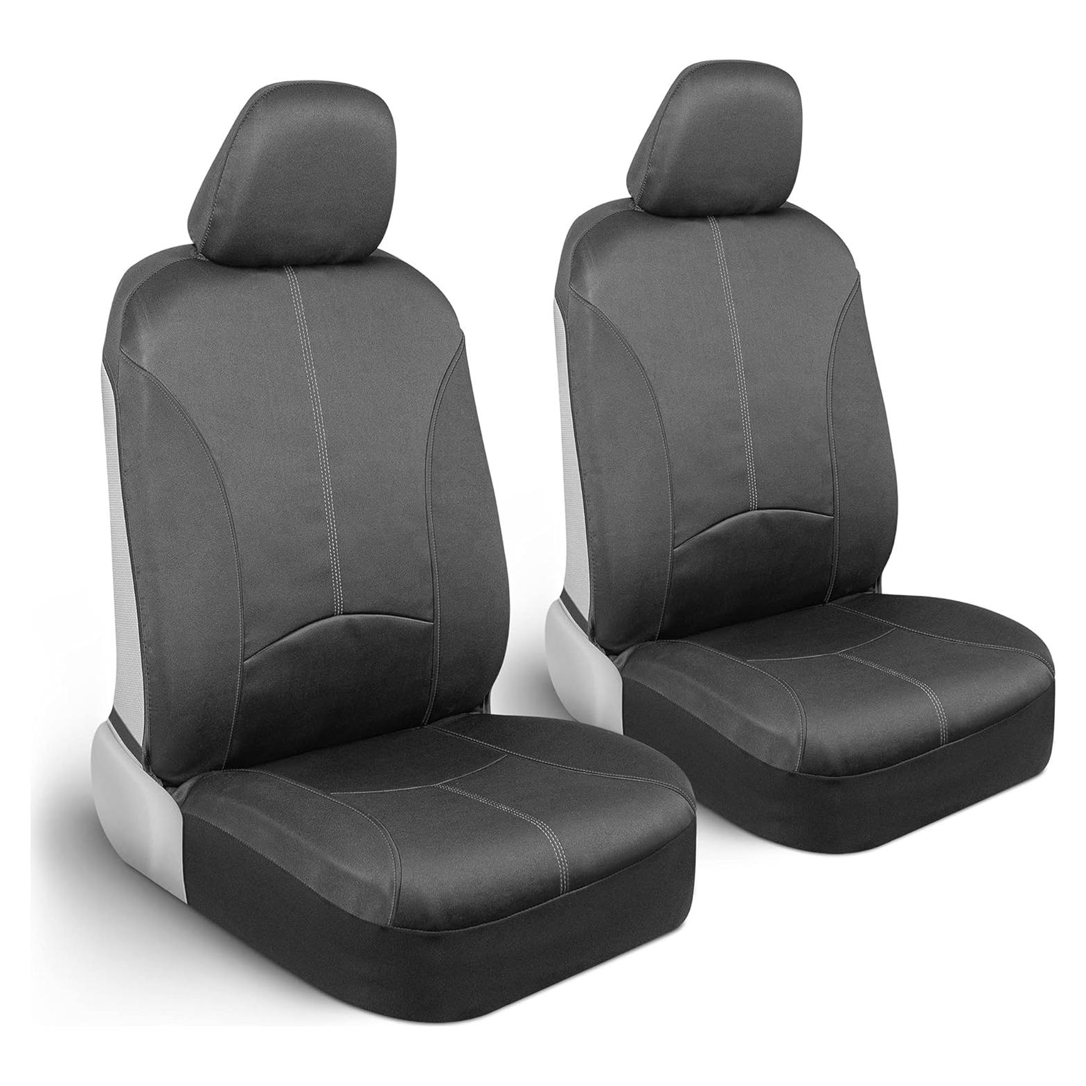 Cubiertas de Asiento Impermeables Motor Trend SpillGuard - Ajuste Universal, Costura Gris