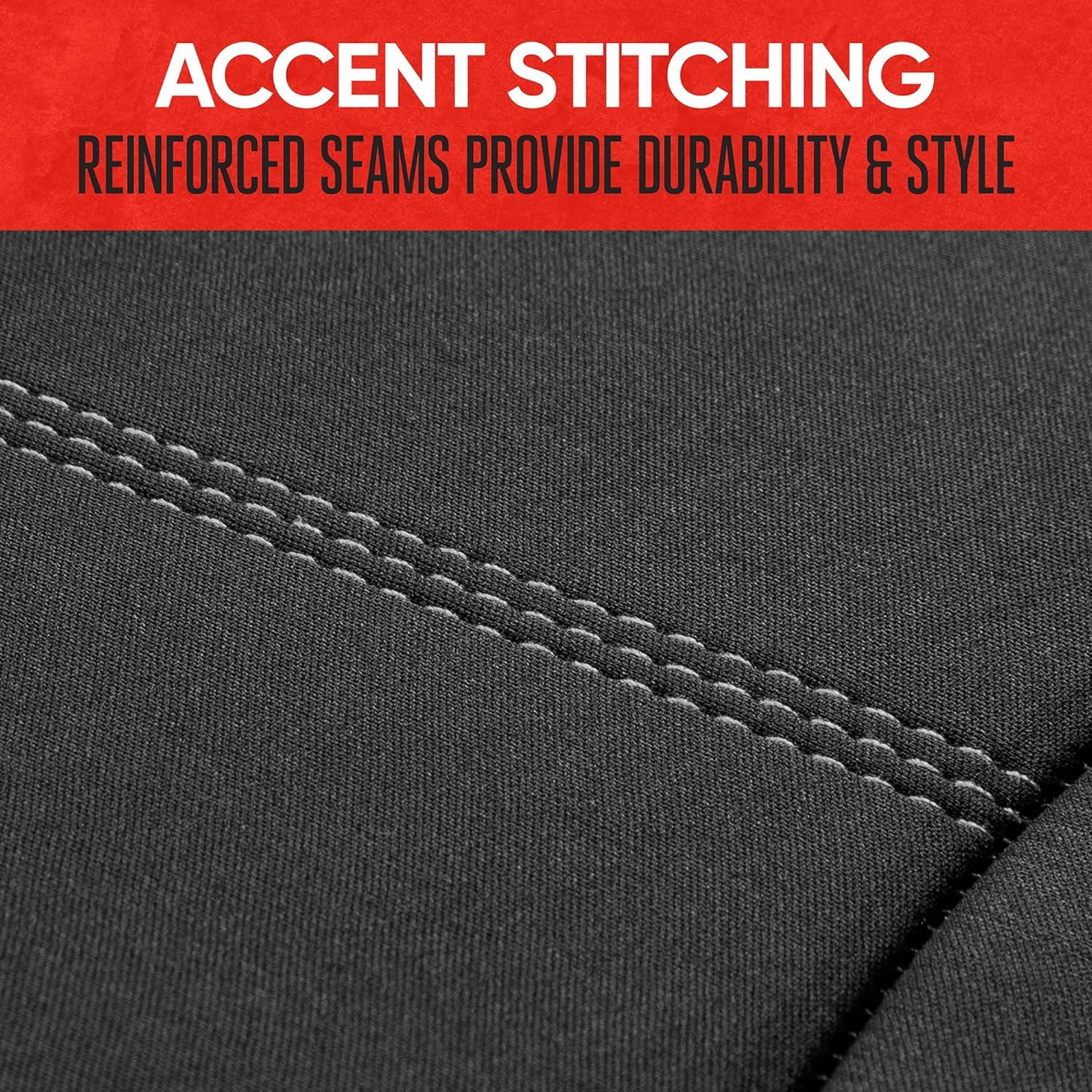 Cubiertas de Asiento Impermeables Motor Trend SpillGuard - Ajuste Universal, Costura Gris