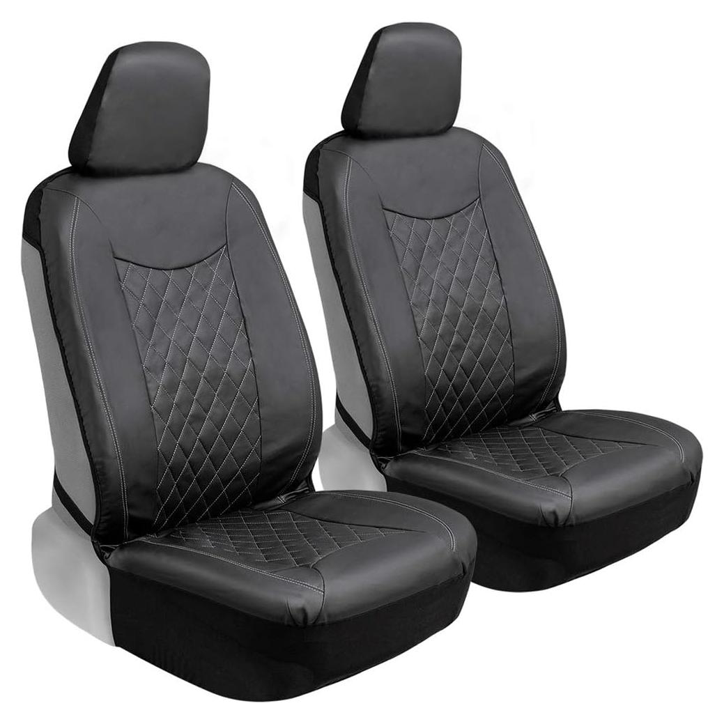 Cubiertas de Asiento de Coche Motor Trend Cruzado Acolchado Negro