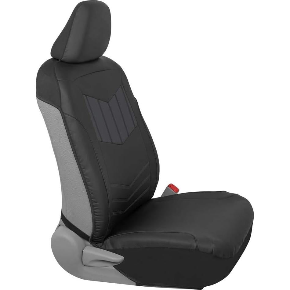 Cubiertas de Asiento de Cuero Sintético Motor Trend Gris 2 Tonos