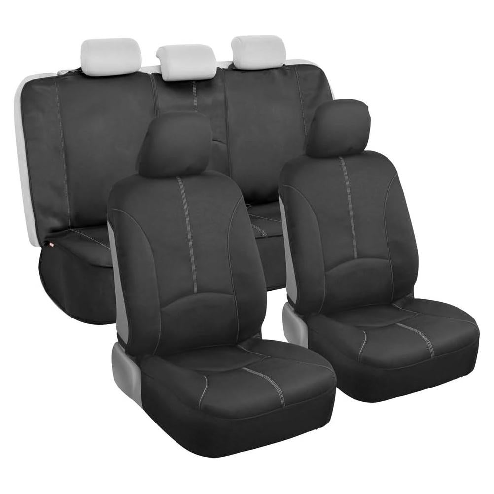 Cubiertas de Asiento Impermeables Motor Trend SpillGuard - Ajuste Universal, Costura Gris