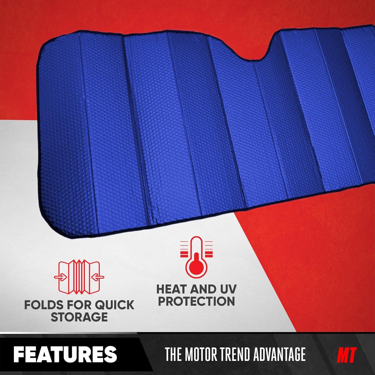 Sombrilla Solar para Parabrisas Motor Trend Azul 147x61 cm