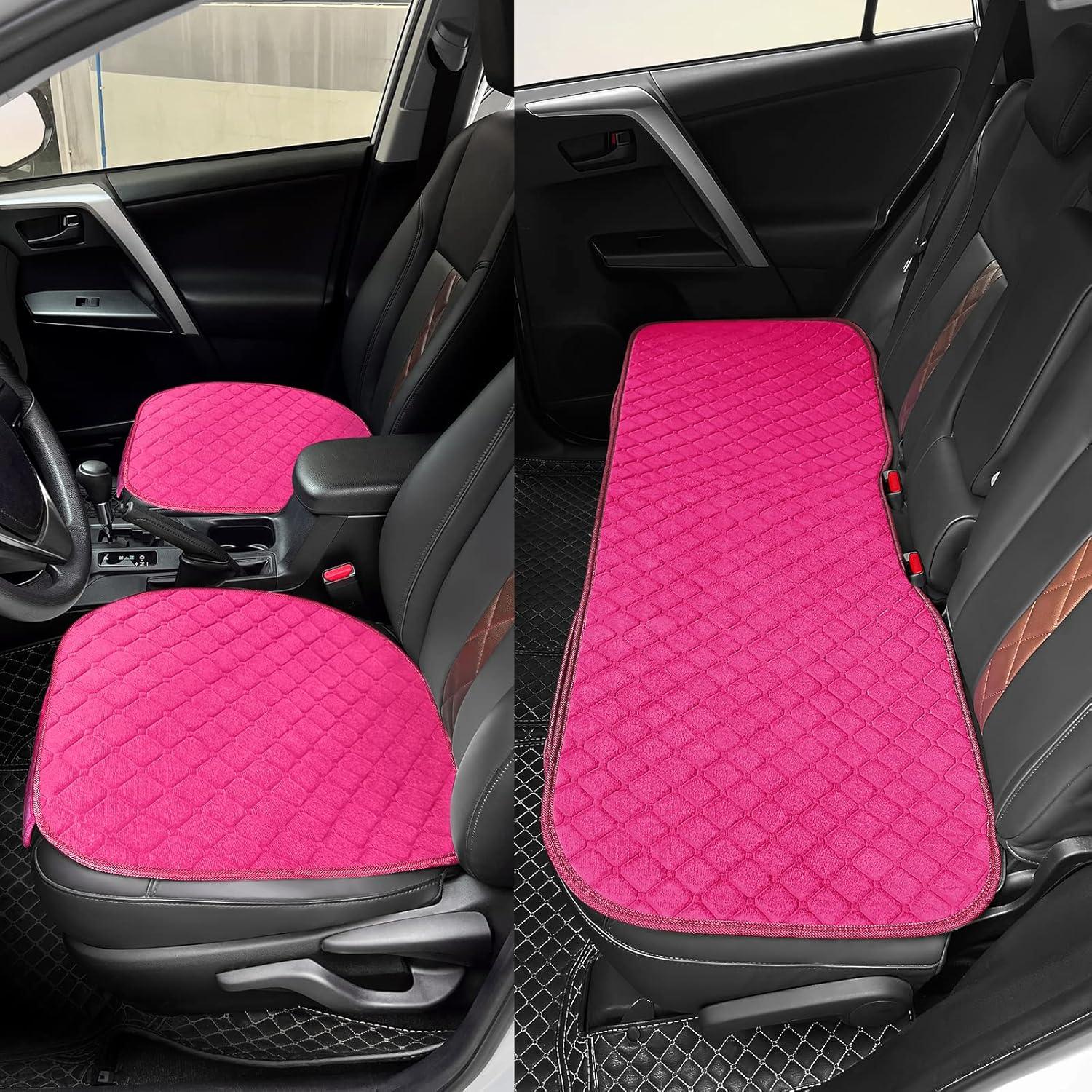 Fundas de Asiento Universales Surpassme Rosa - 2 Delanteras + 1 Trasera