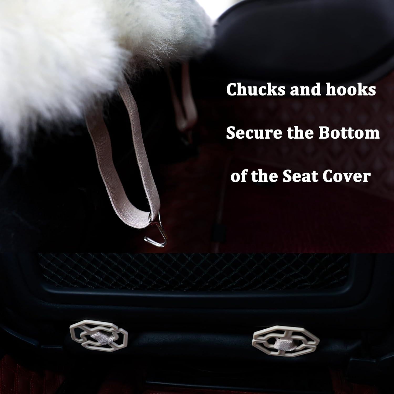 Funda de Asiento de Coche AOGELAN Rosa de Piel de Oveja