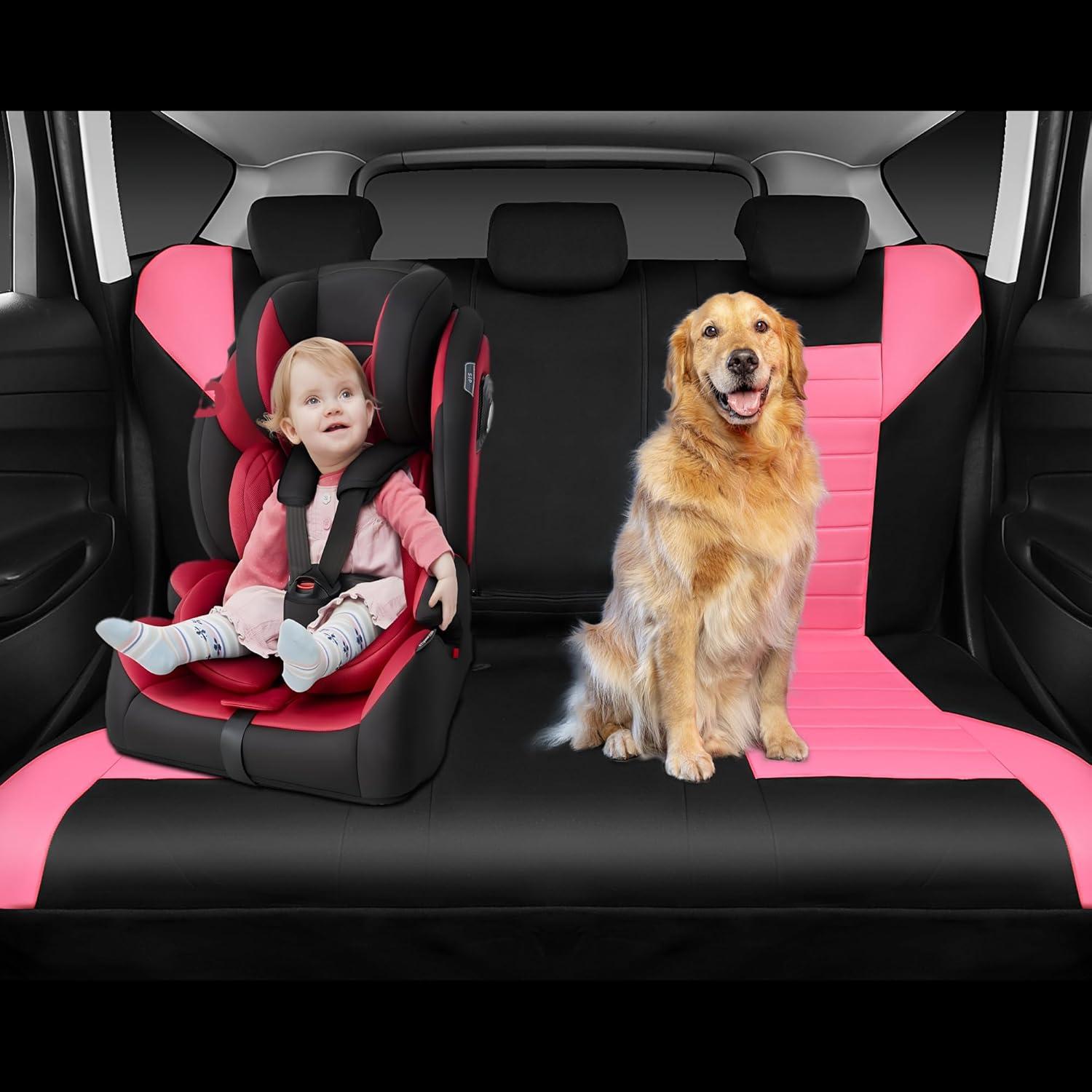 Fundas de Asiento de Coche CAR PASS Neopreno Impermeable Rosa