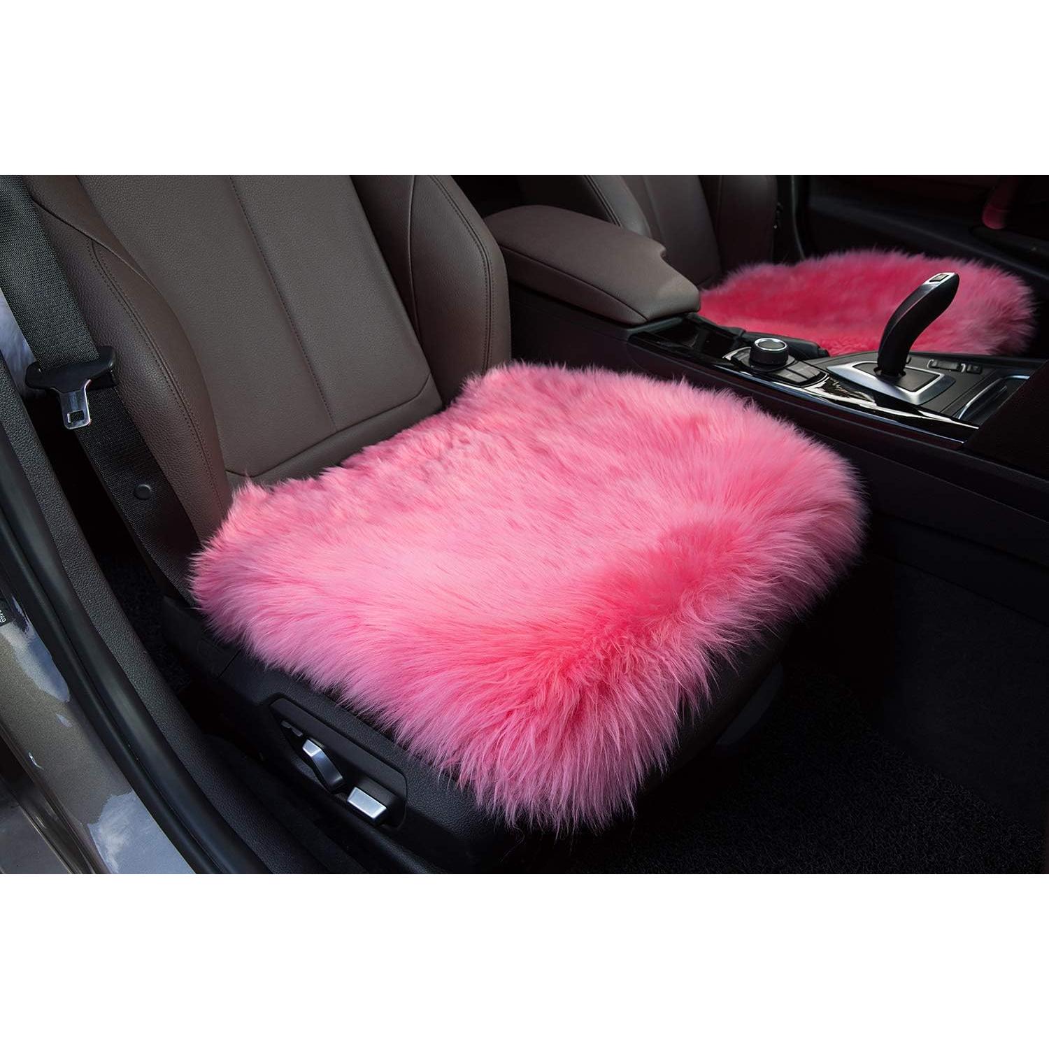 Funda de Asiento de Piel de Oveja Sisha-A Rosa Universal