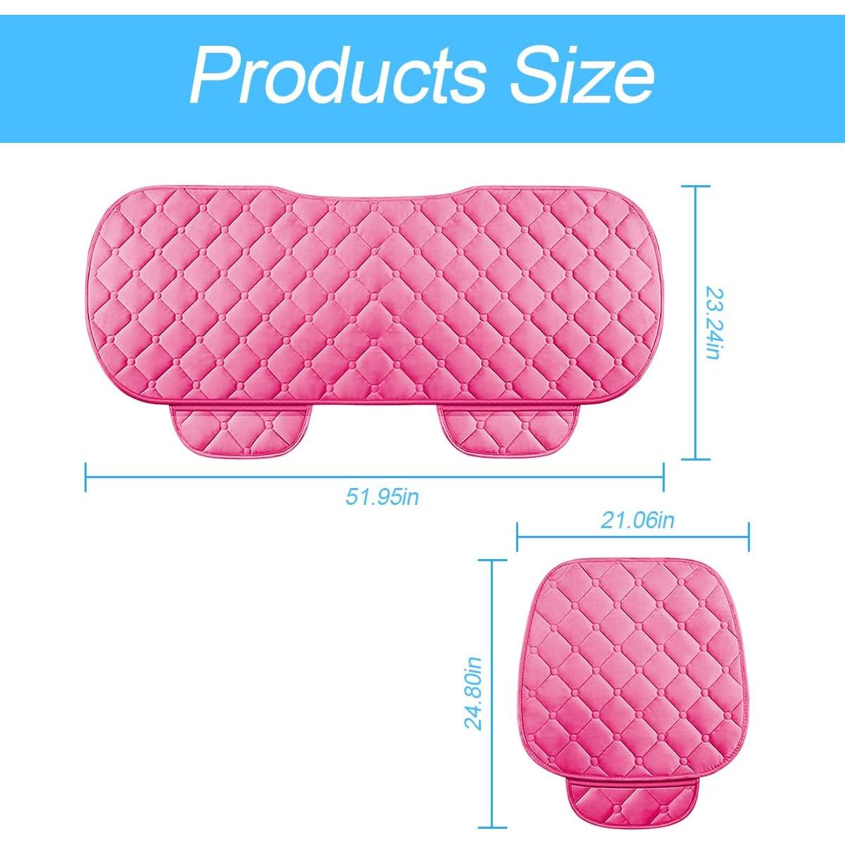 Juego de 3 Cojines de Asiento de Coche 8sanlione Rosa