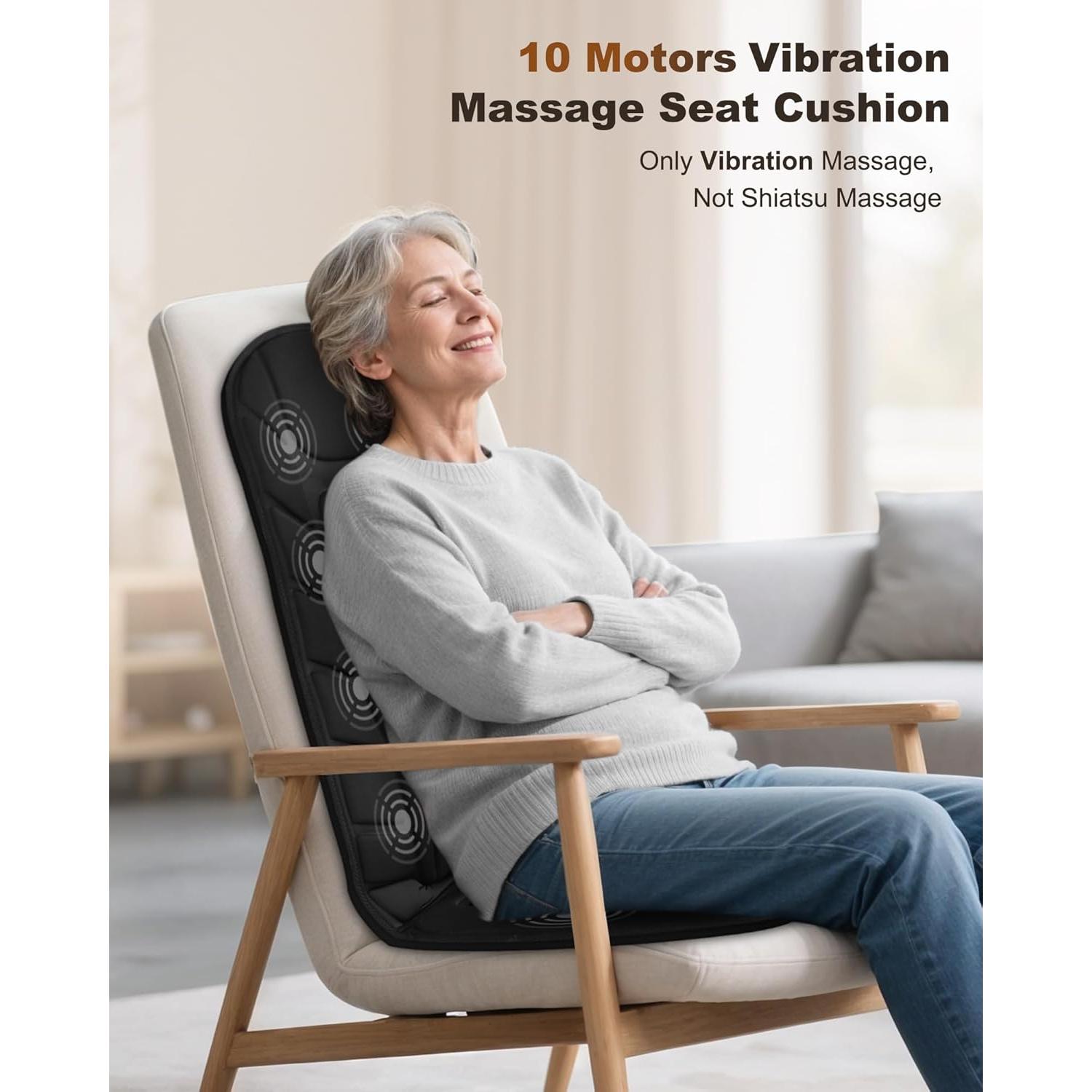 Cojín de Masaje Snailax Negro con 10 Motores y Calor