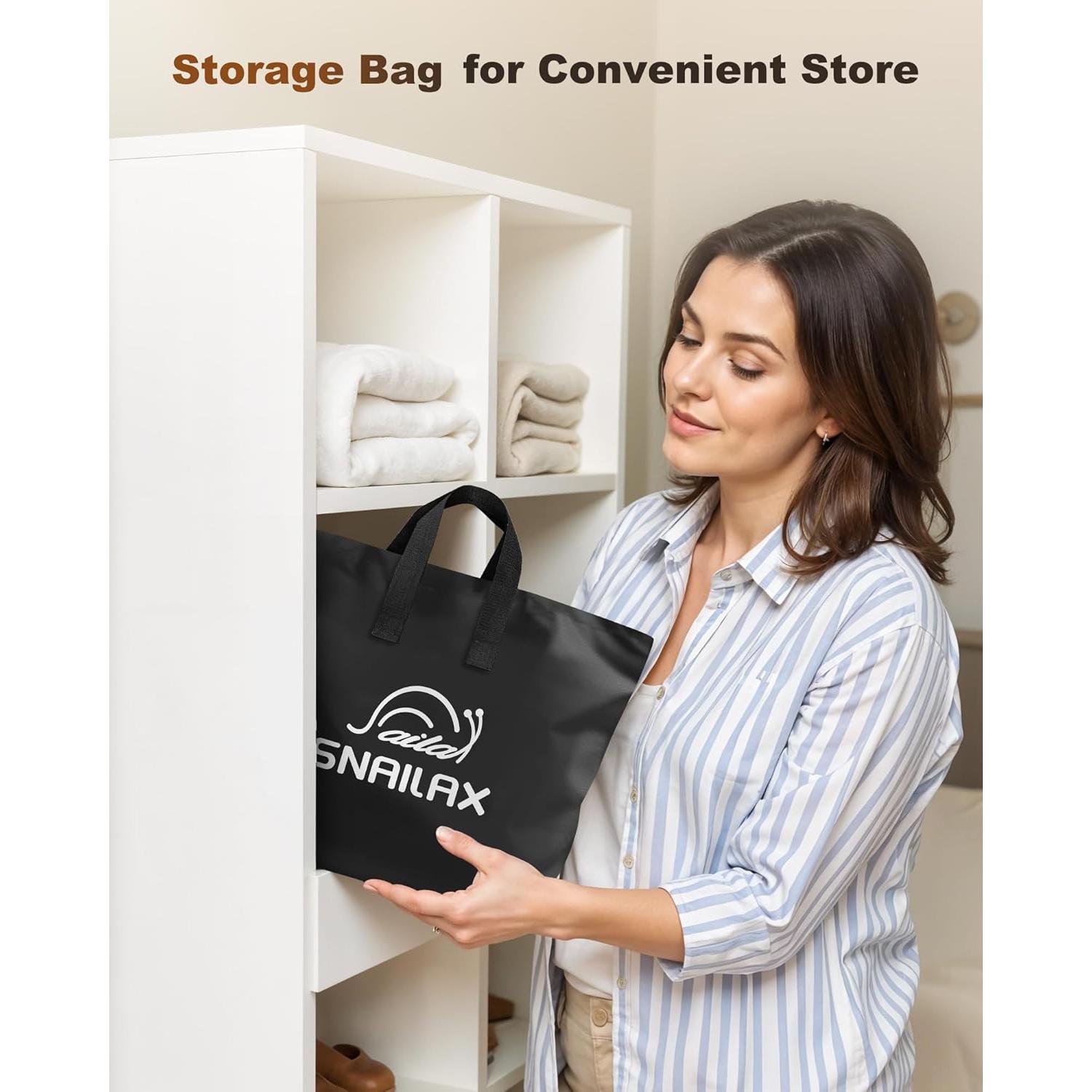 Cojín de Masaje Snailax Negro con 10 Motores y Calor