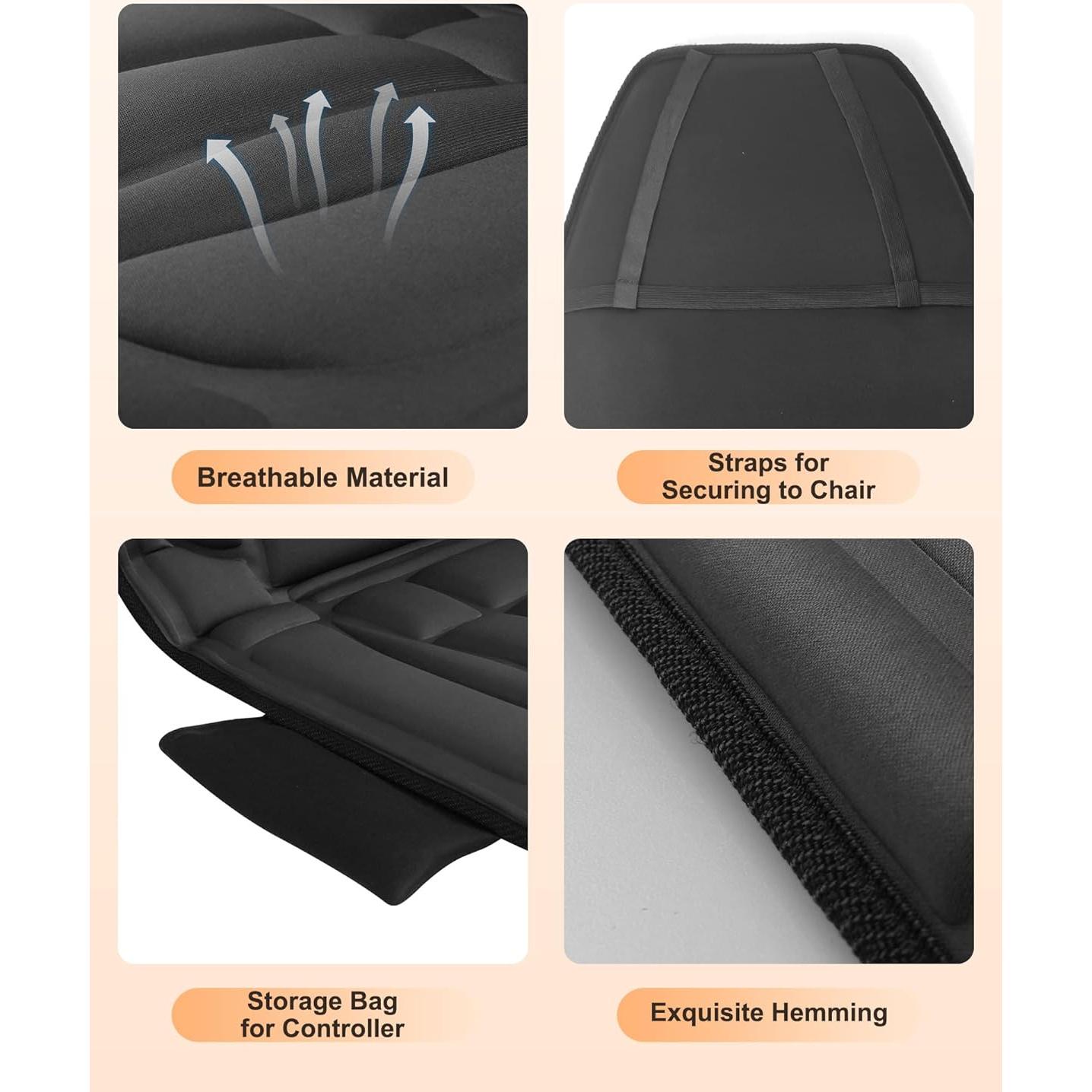 Cojín de Masaje Snailax Negro con 10 Motores y Calor