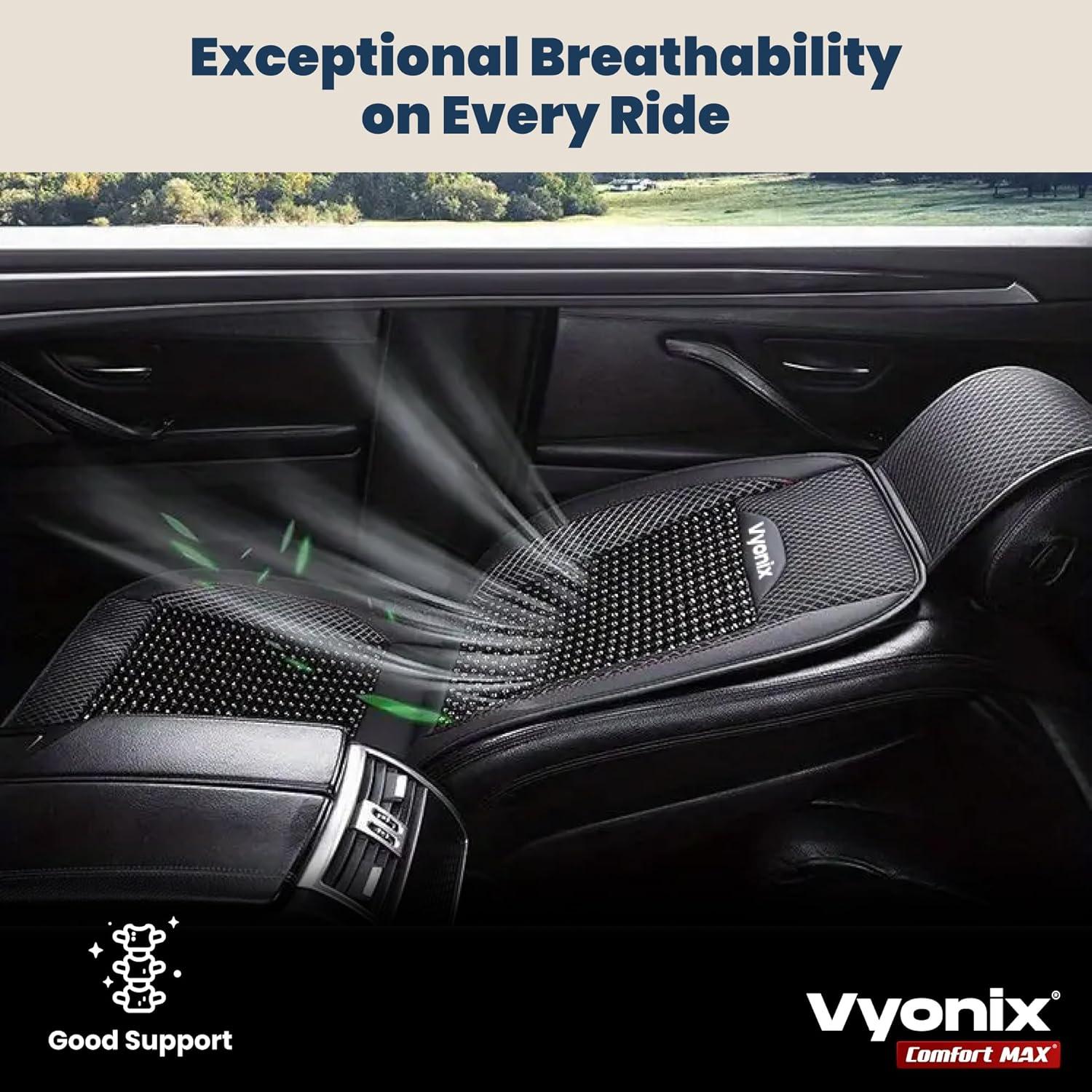 Cubierta de Asiento de Cuentas Vyonix Comfort MAX - Negro