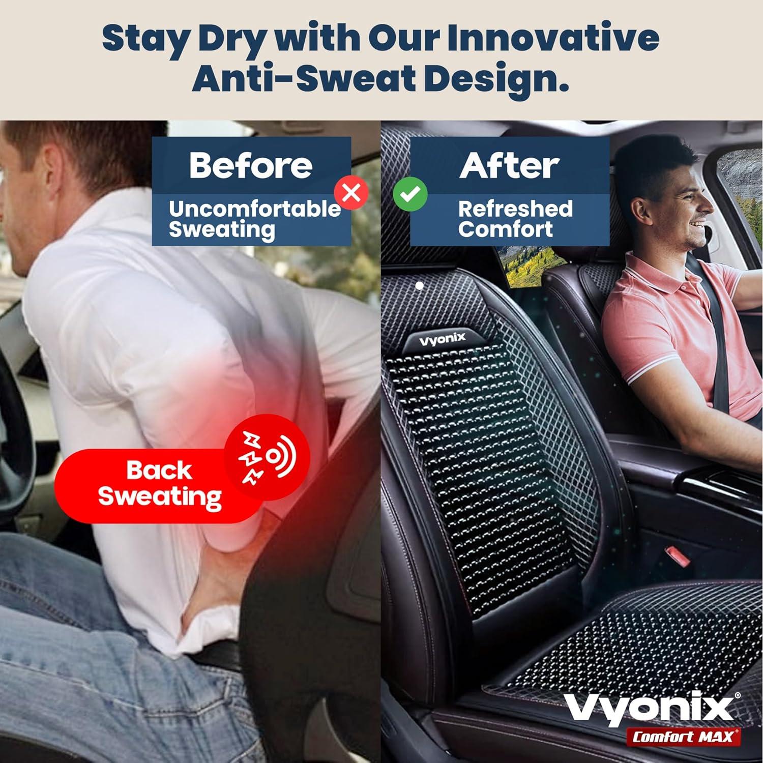 Cubierta de Asiento de Cuentas Vyonix Comfort MAX - Negro