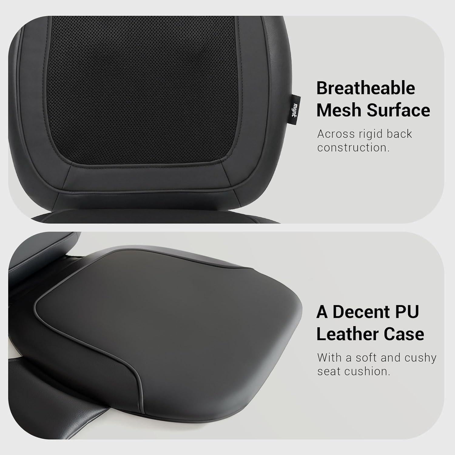 Almohadilla de Masaje Shiatsu Mynt Negra con Calor y 4 Nodos