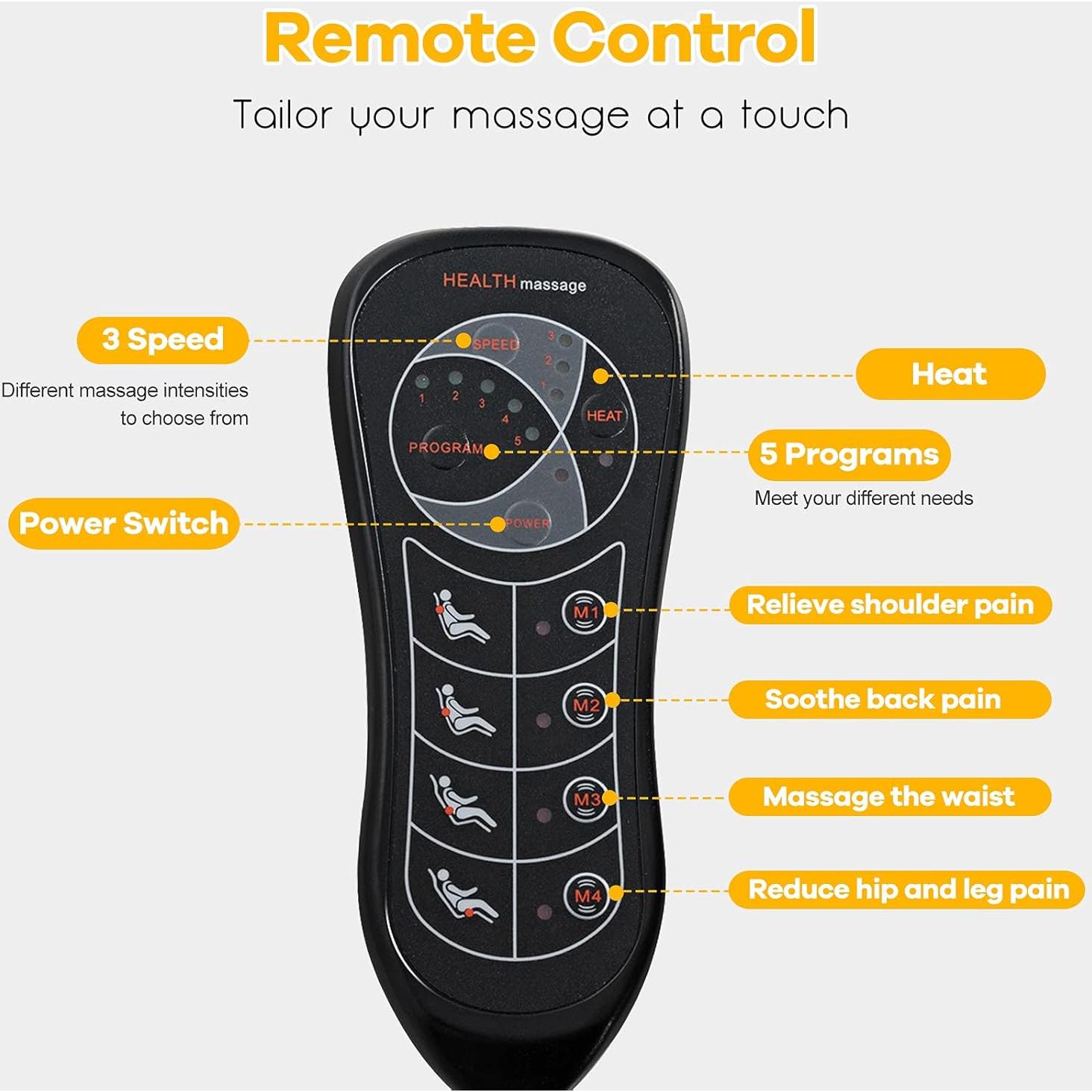 Almohadilla de Masaje Giantex con Calor y Vibración 10 Áreas