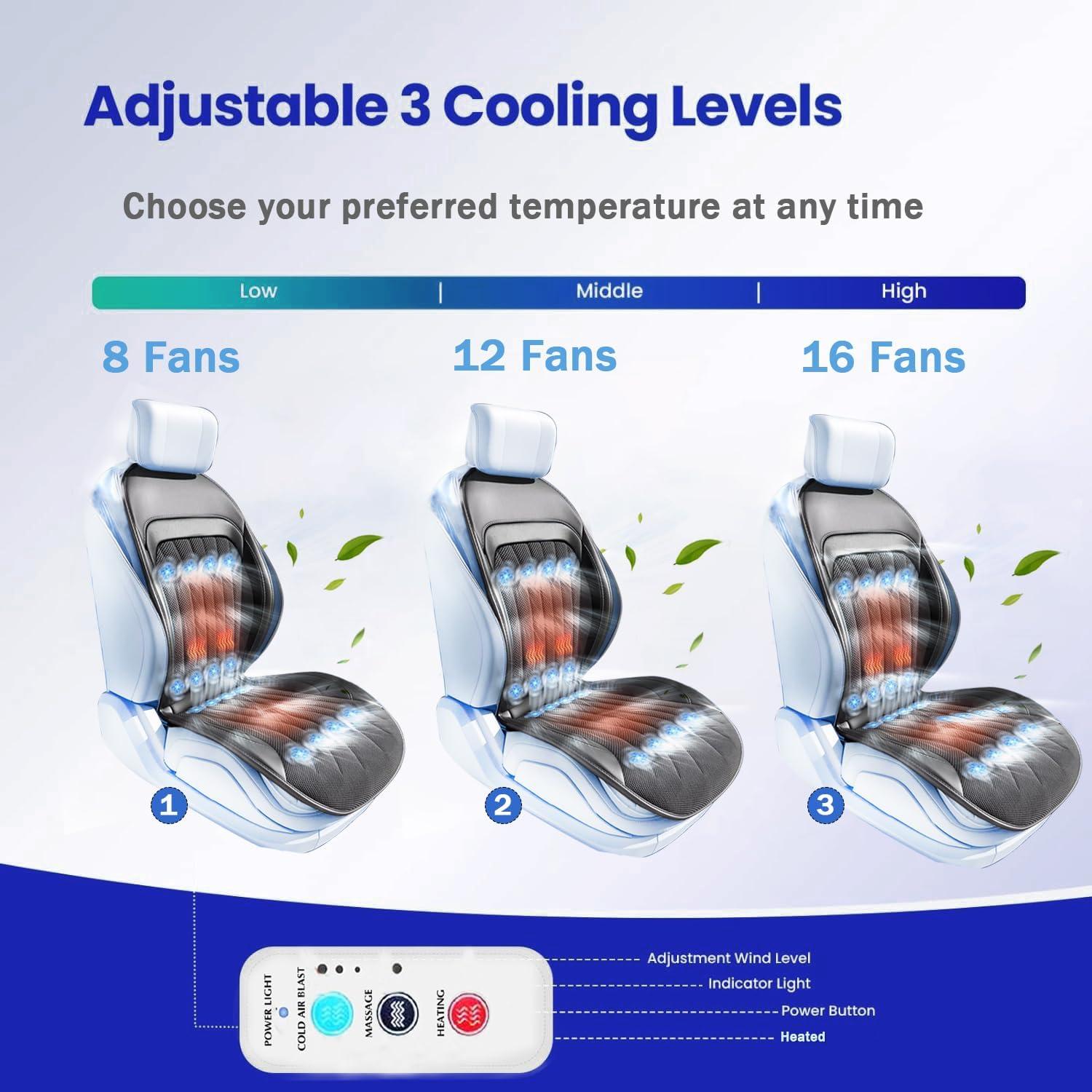 Funda de Asiento Enfriadora y Masaje LGNORA Negro-3 Universal