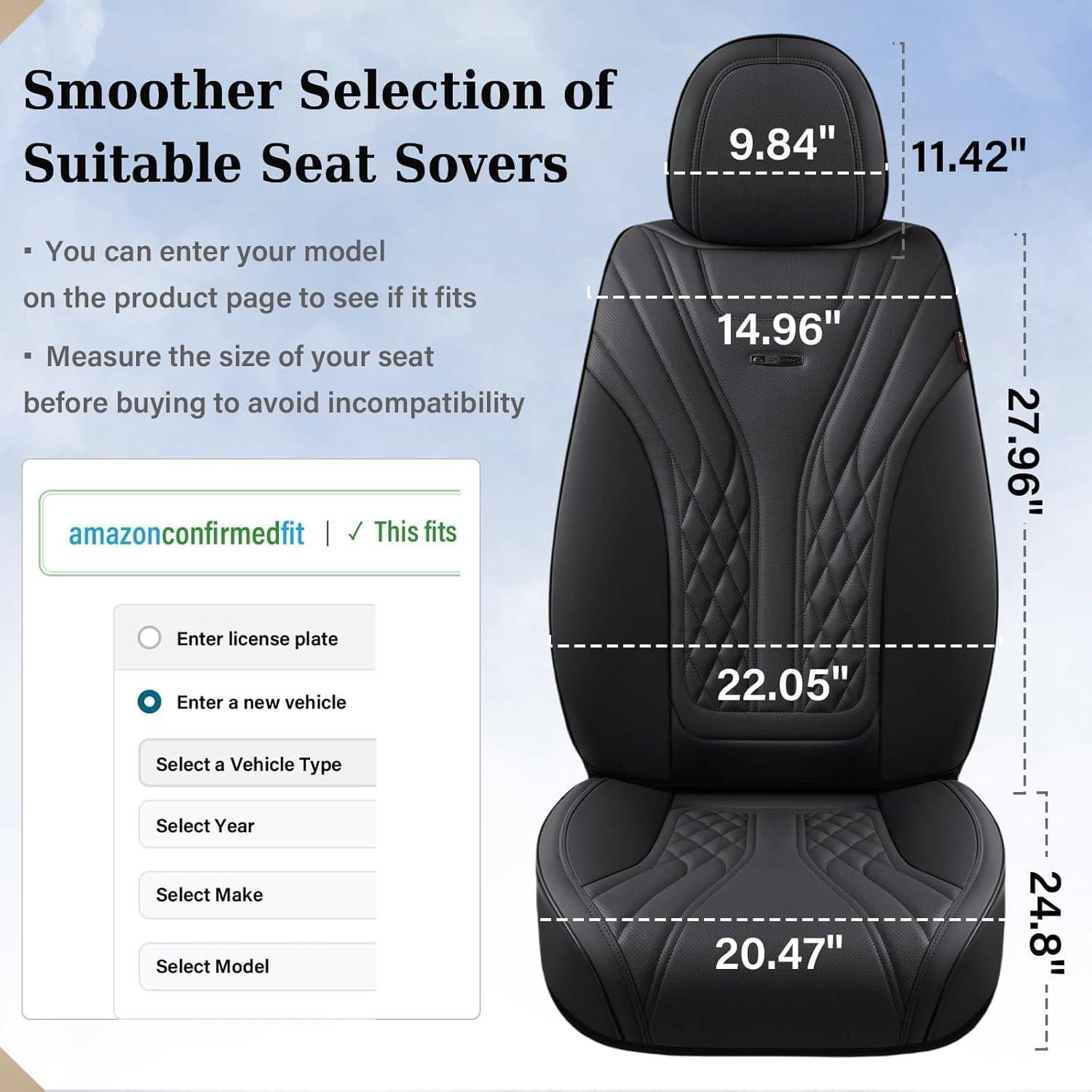 Cubiertas de Asientos de Auto Coverado SCU038 Negras - Paquete de 2