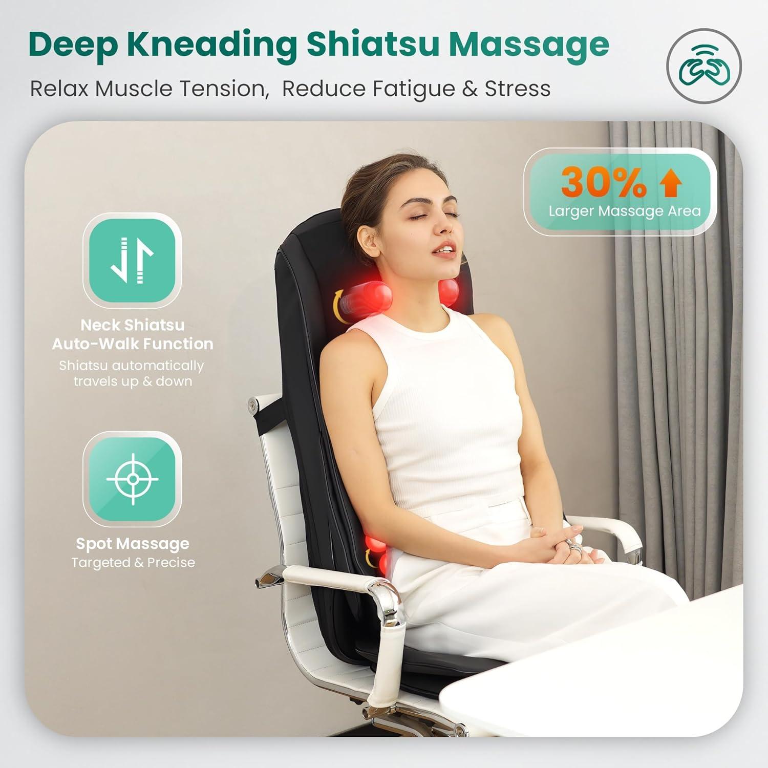 Masajeador Shiatsu Snailax SL-229-N con Calor y Compresión