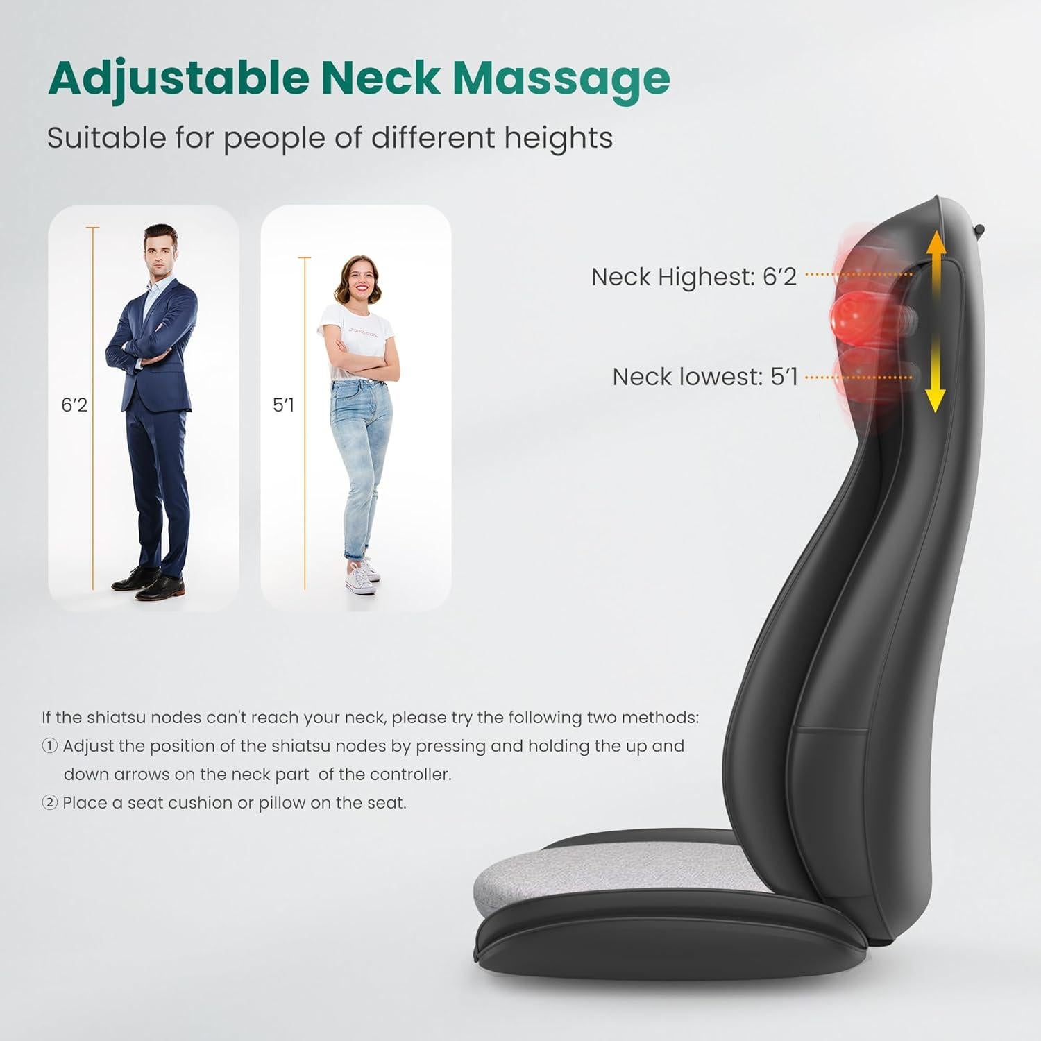 Masajeador Shiatsu Snailax SL-229-N con Calor y Compresión