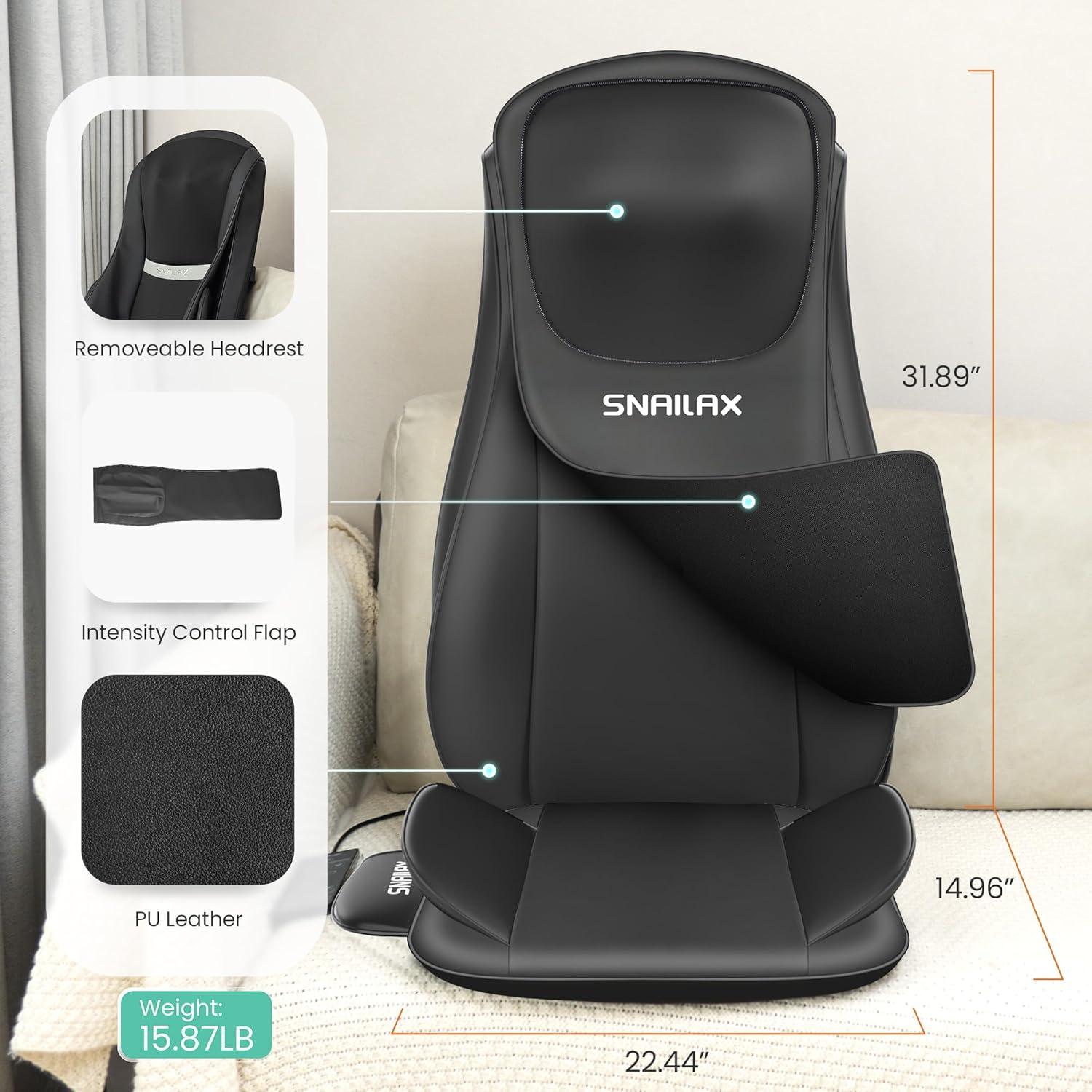 Masajeador Shiatsu Snailax SL-229-N con Calor y Compresión