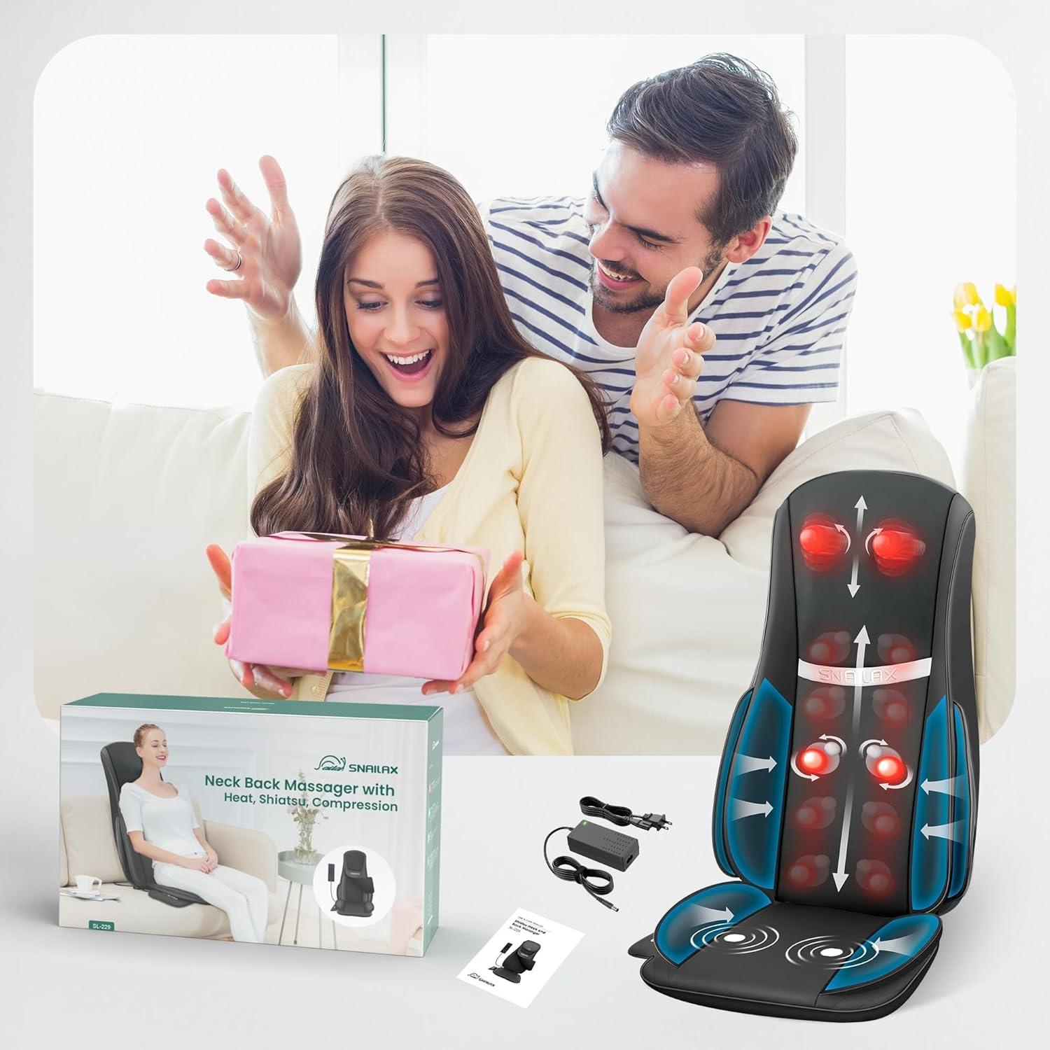 Masajeador Shiatsu Snailax SL-229-N con Calor y Compresión