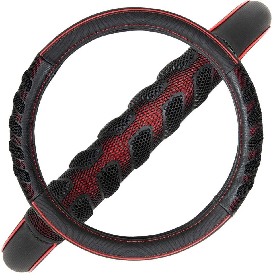 Cubierta de Volante Automotriz Flying Banner 37-38 cm Rojo Negro
