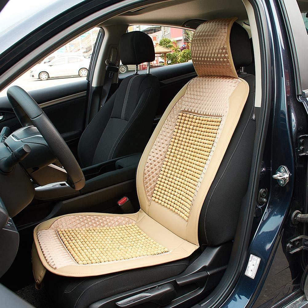 Cubierta de Asiento de Coche Blueshyhall de Perlas de Madera Beige