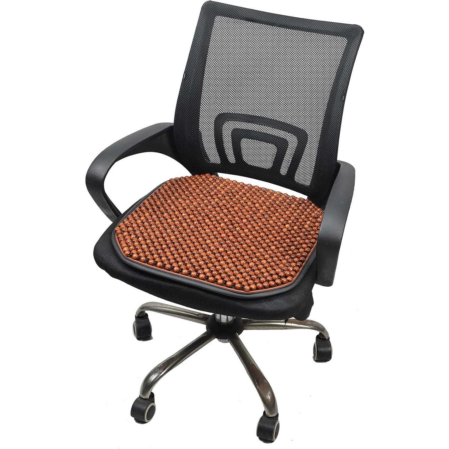 Cojín de Asiento de Cuentas de Madera KENNISI 45x45 cm Café