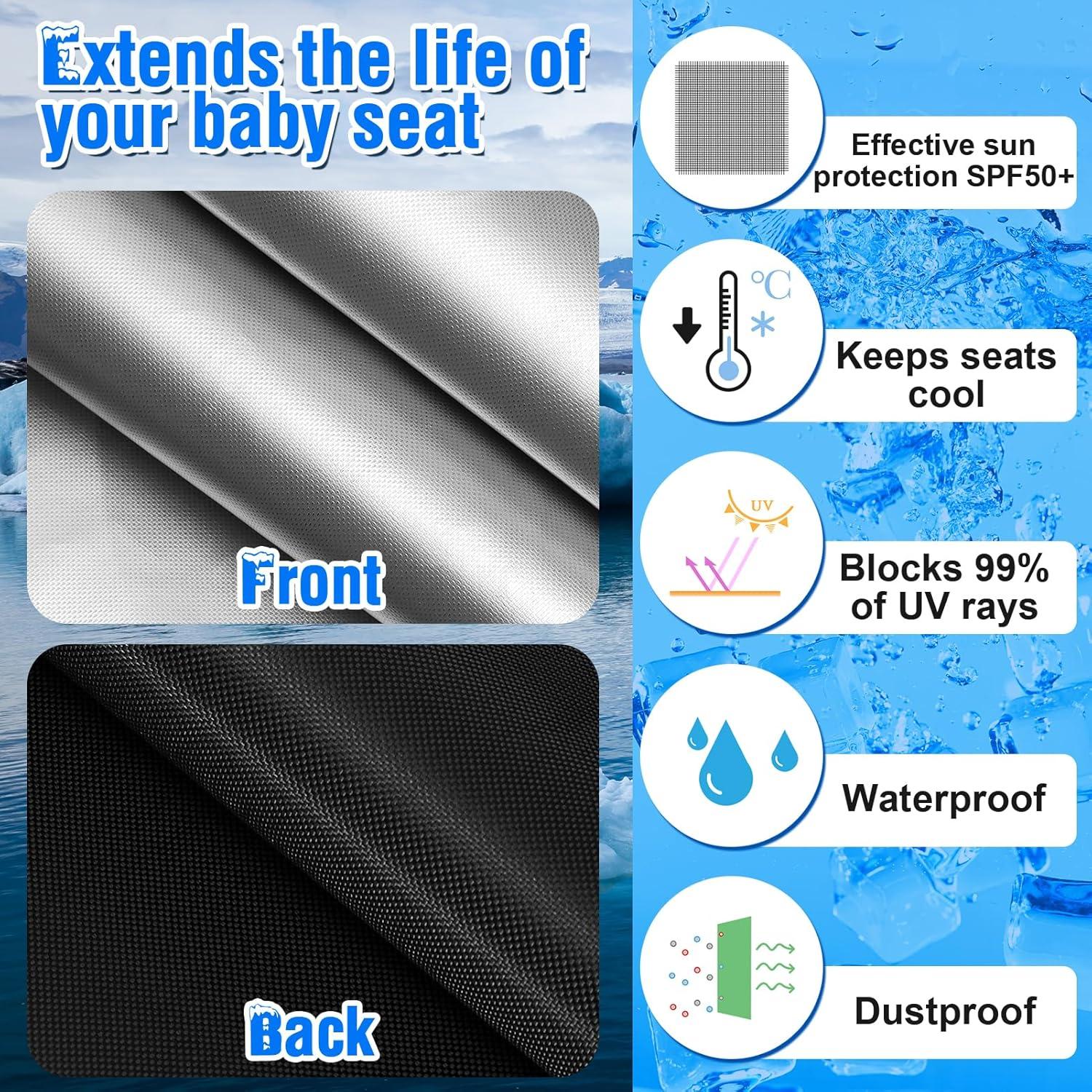 Cubierta de Sombra para Asiento de Auto Bebé 2 Piezas 75x100cm