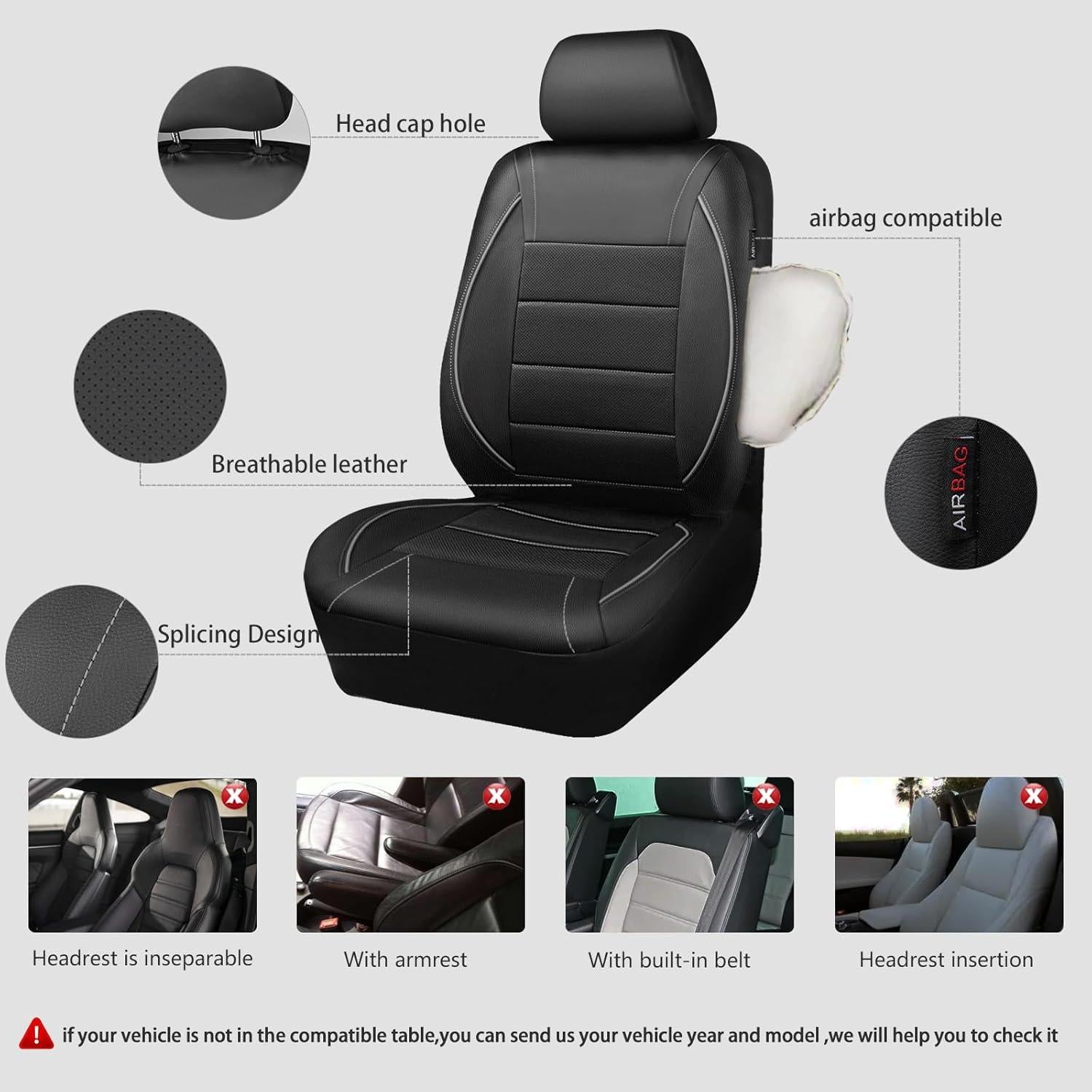 Funda de Asiento de Coche CAR PASS Universal Negro y Gris