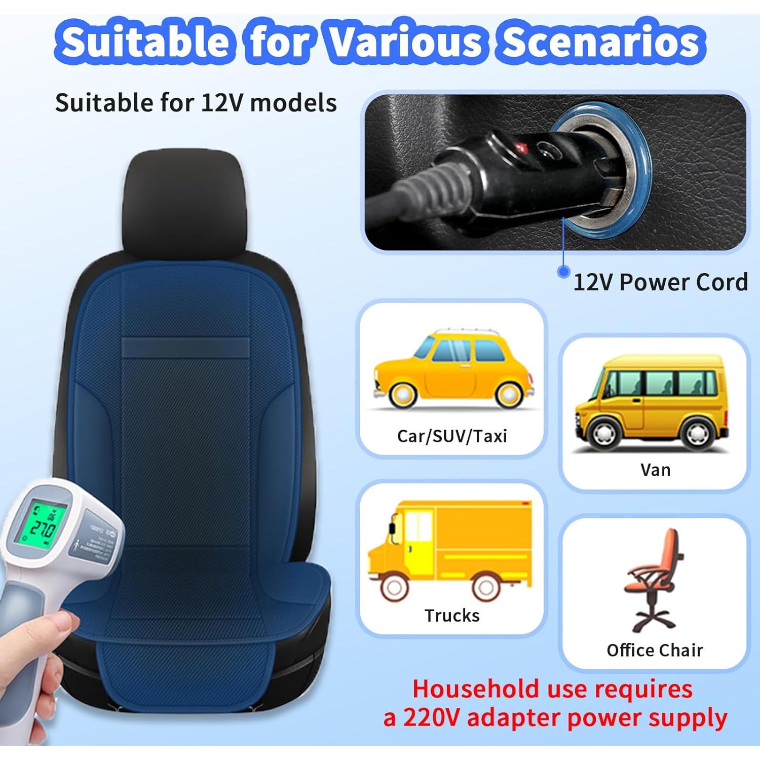 Cojín de Asiento Refrigerante SriGM SG01 12V Ajuste Universal