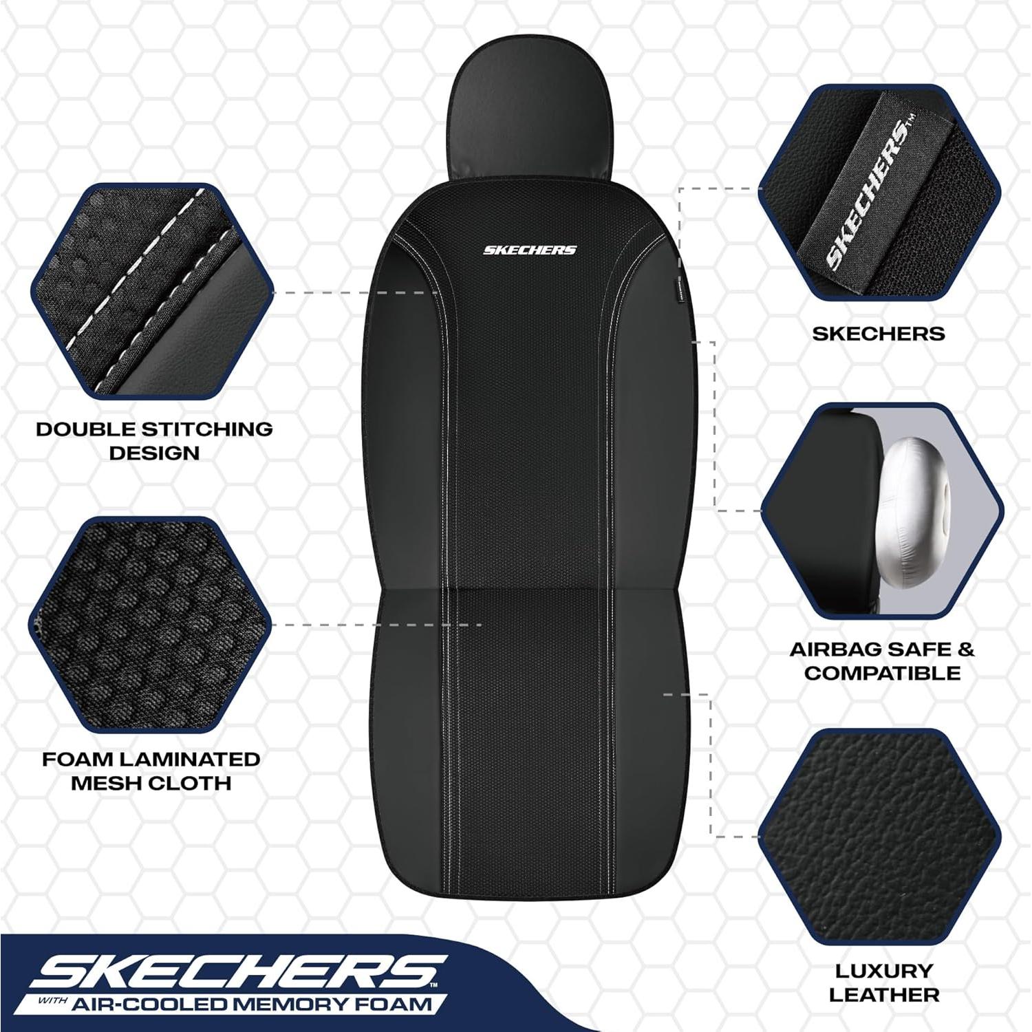 Fundas de Asiento Skechers con Espuma de Memoria, Negro