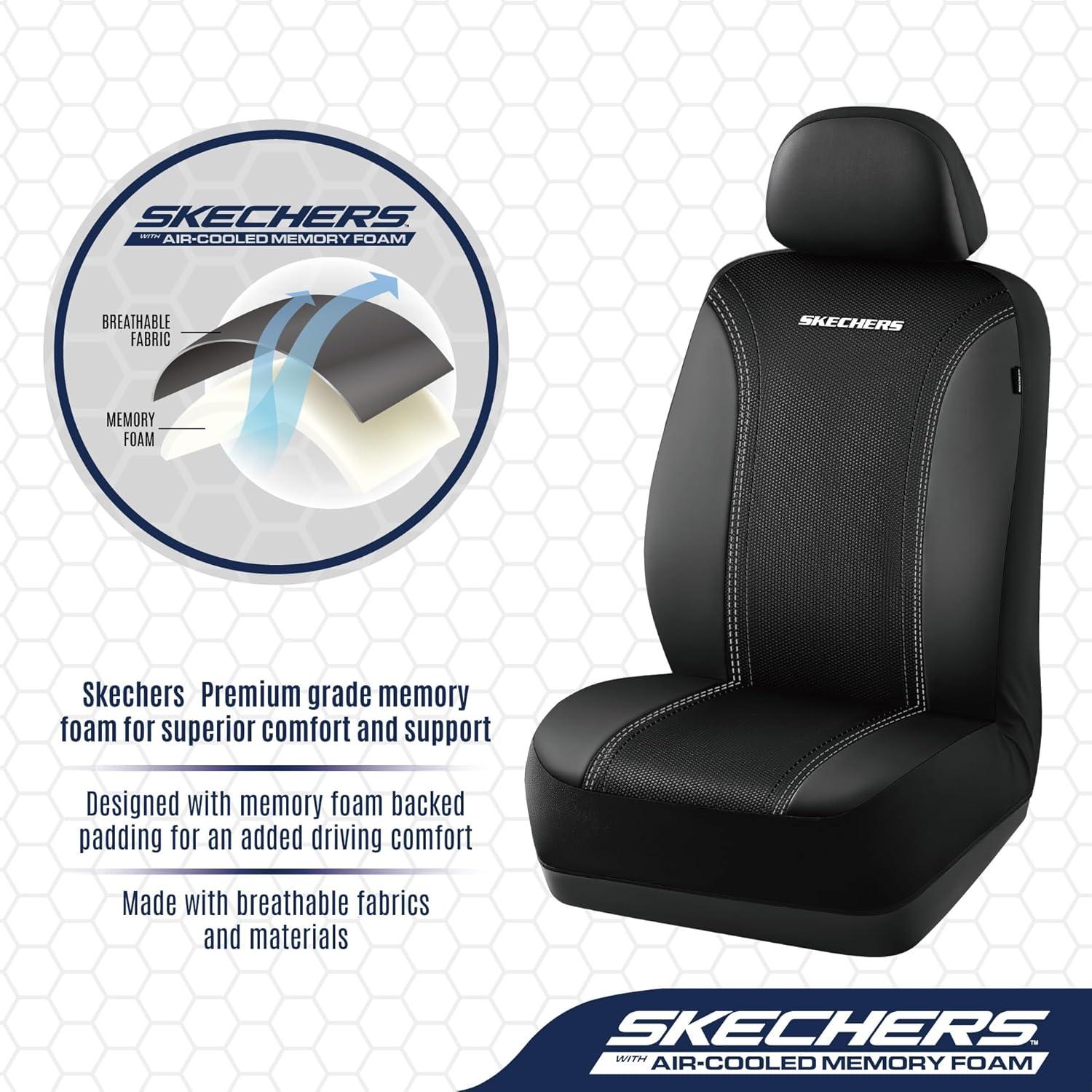 Fundas de Asiento Skechers con Espuma de Memoria, Negro
