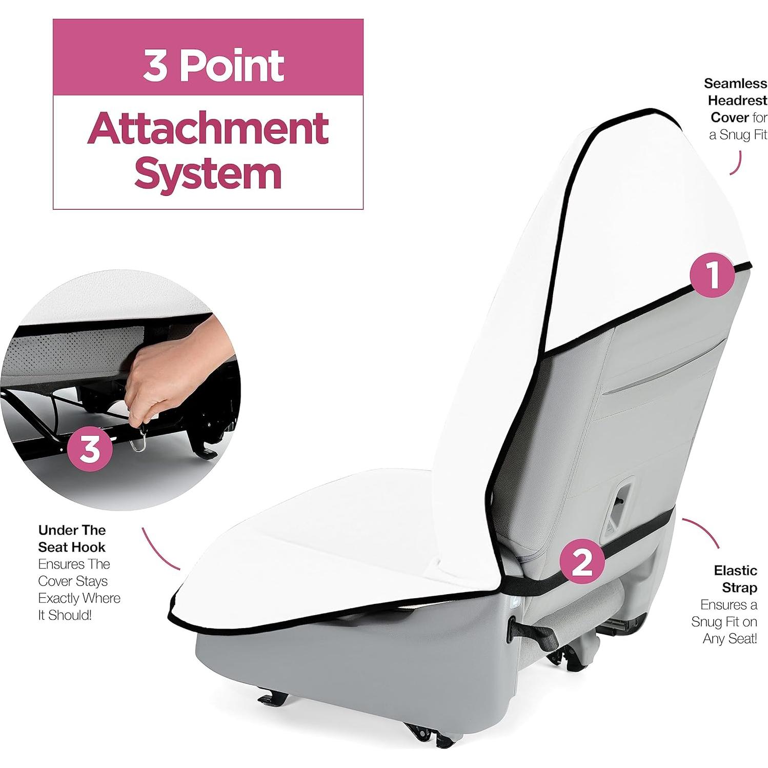 Cubierta de Asiento de Coche Impermeable Lebogner Blanca